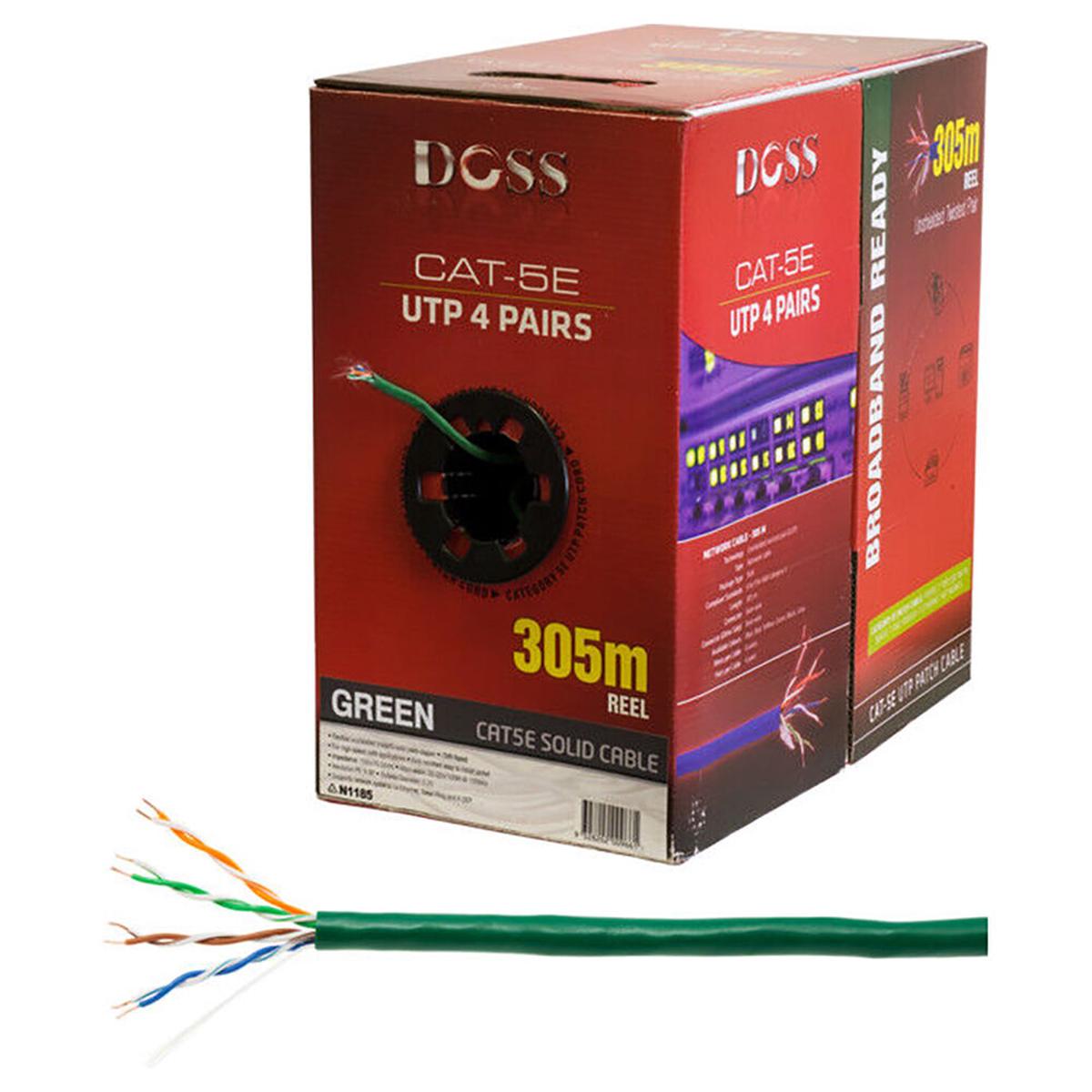 Doss CAT5e Solid UTP Network Cable 305m (Green)