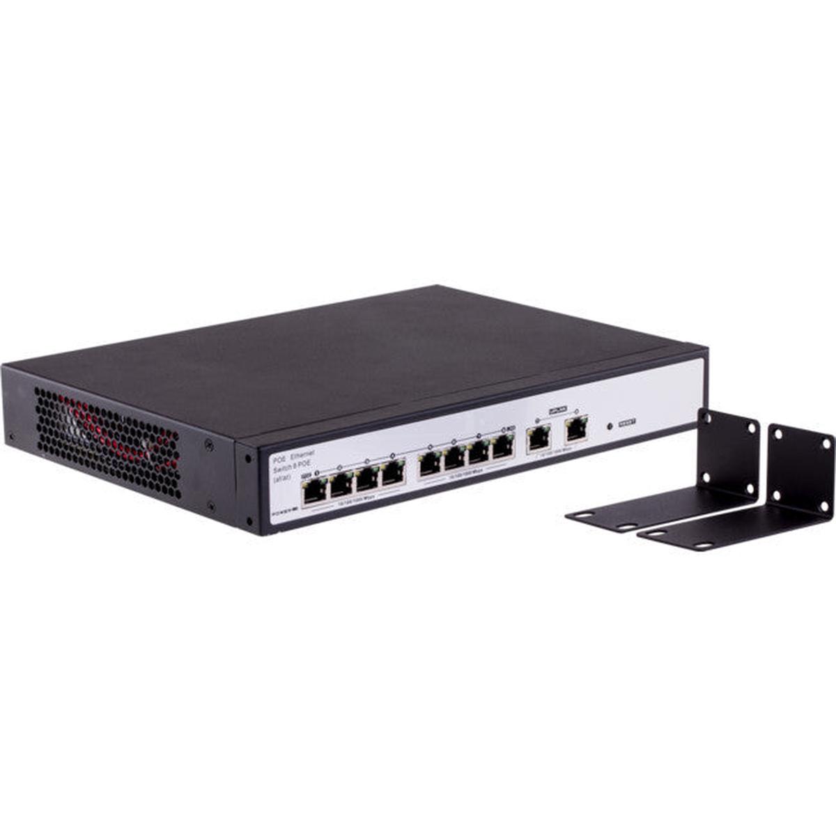 Edimax 8-Port 10/100Mbps IEEE 802.3af/802.3at PoE Switch Ethernet Ports Black