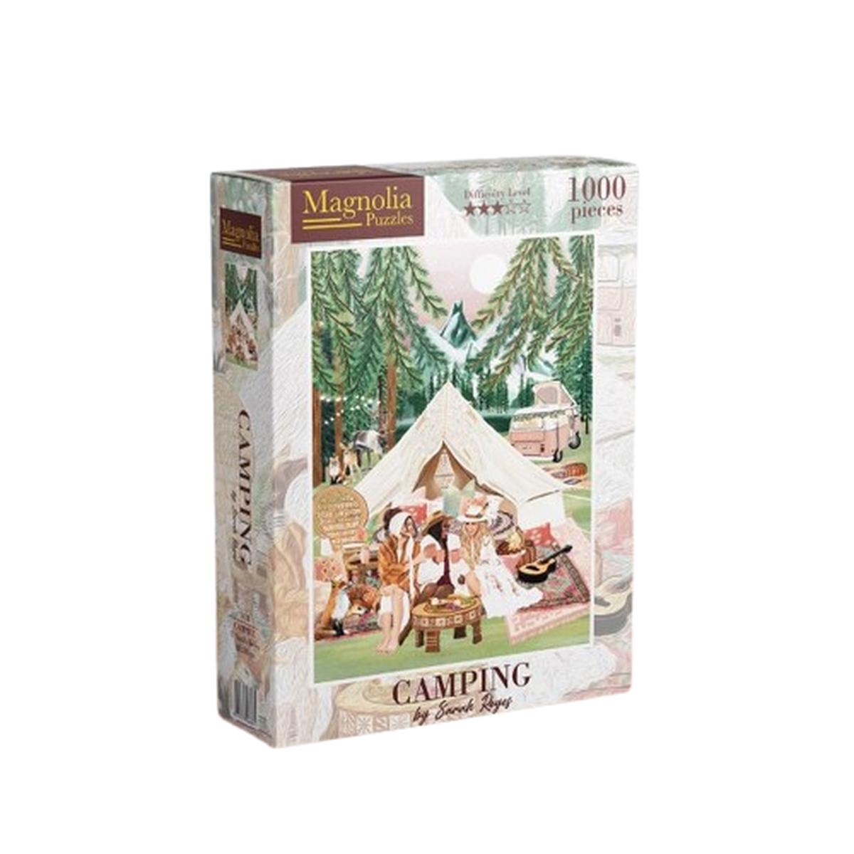 Magnolia Puzzles 1000pc Camping Sarah Reyes Special Edition Jigsaw Puzzle