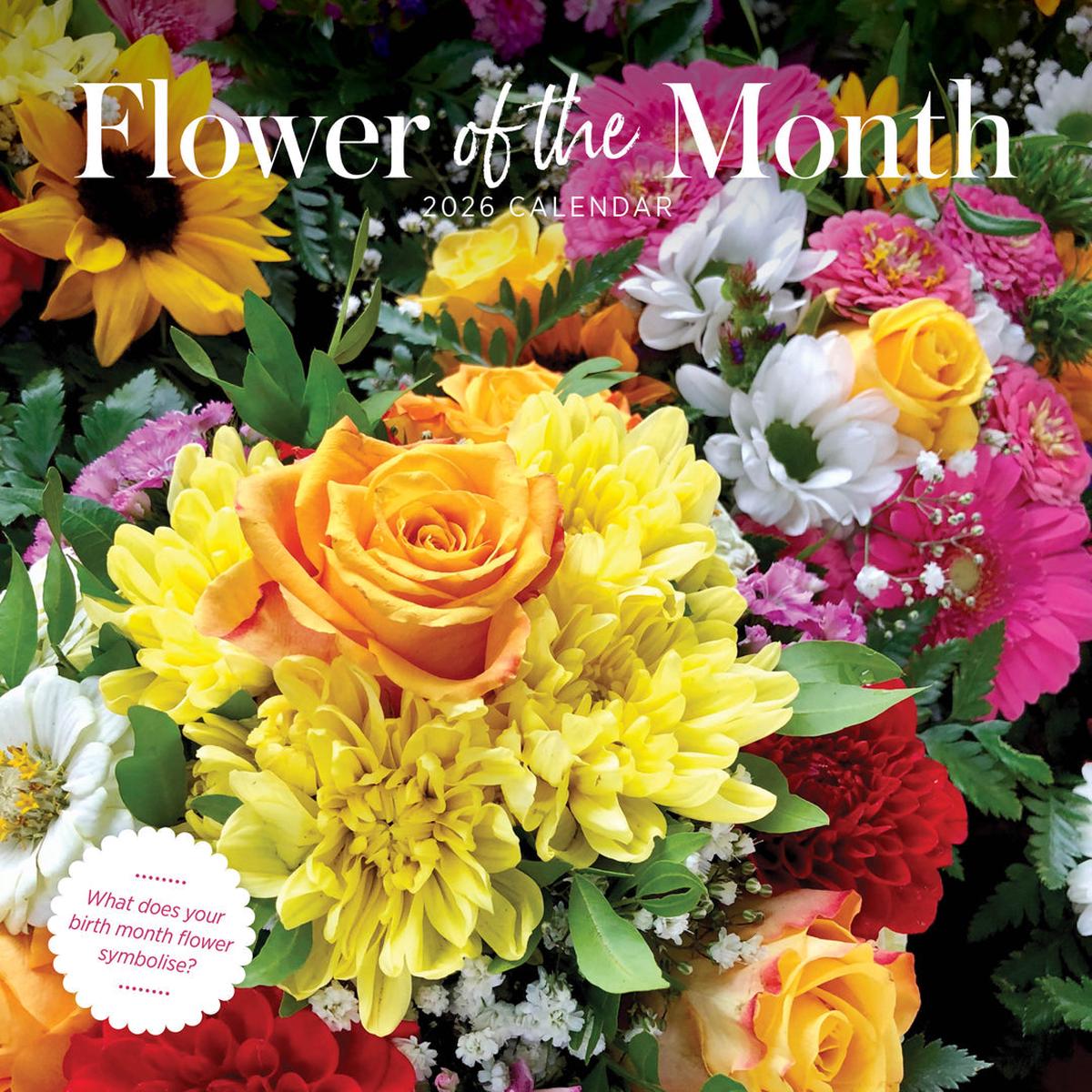 Paper Pocket Flower of the Month 2026 Calendar