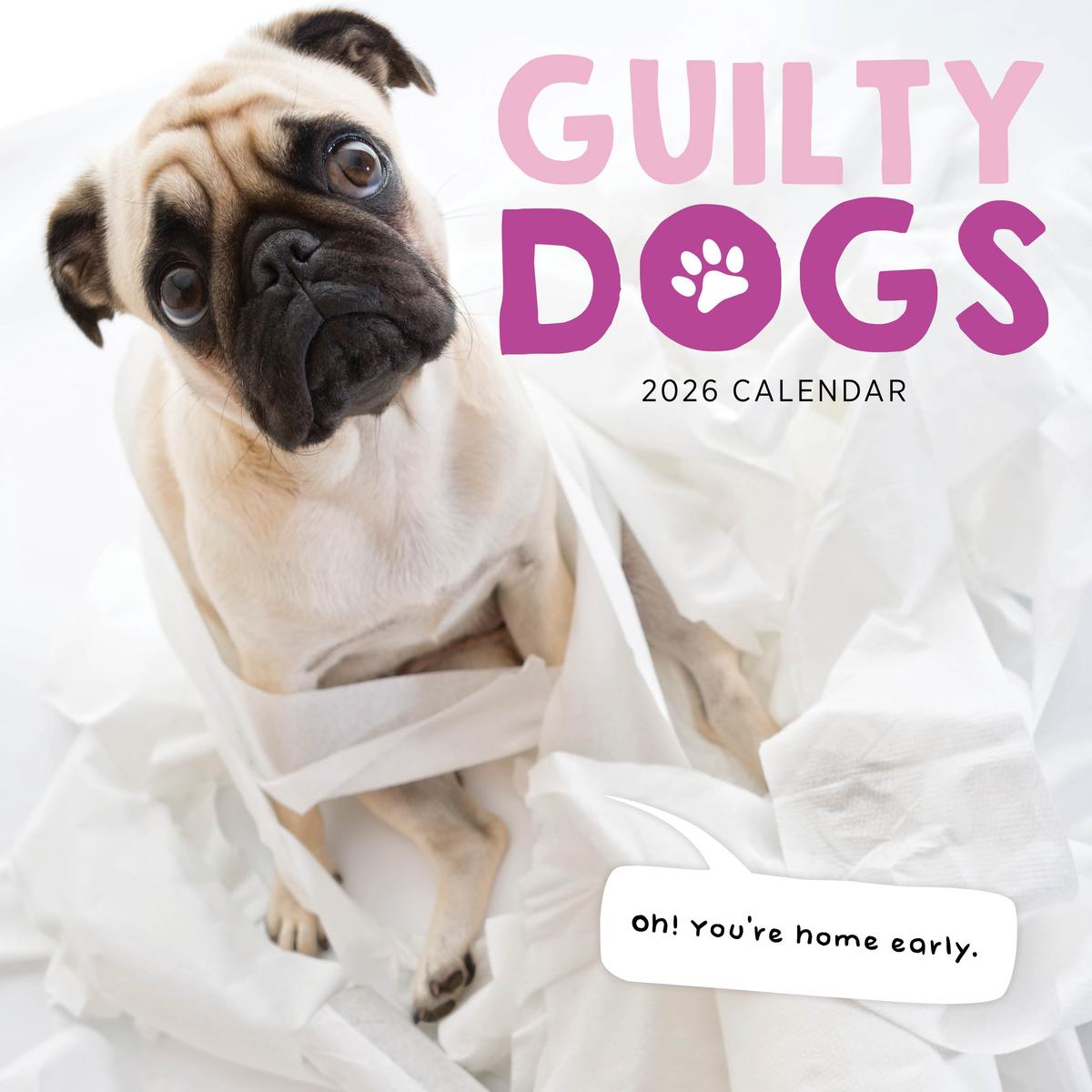 Paper Pocket Guilty Dogs 2026 Calendar