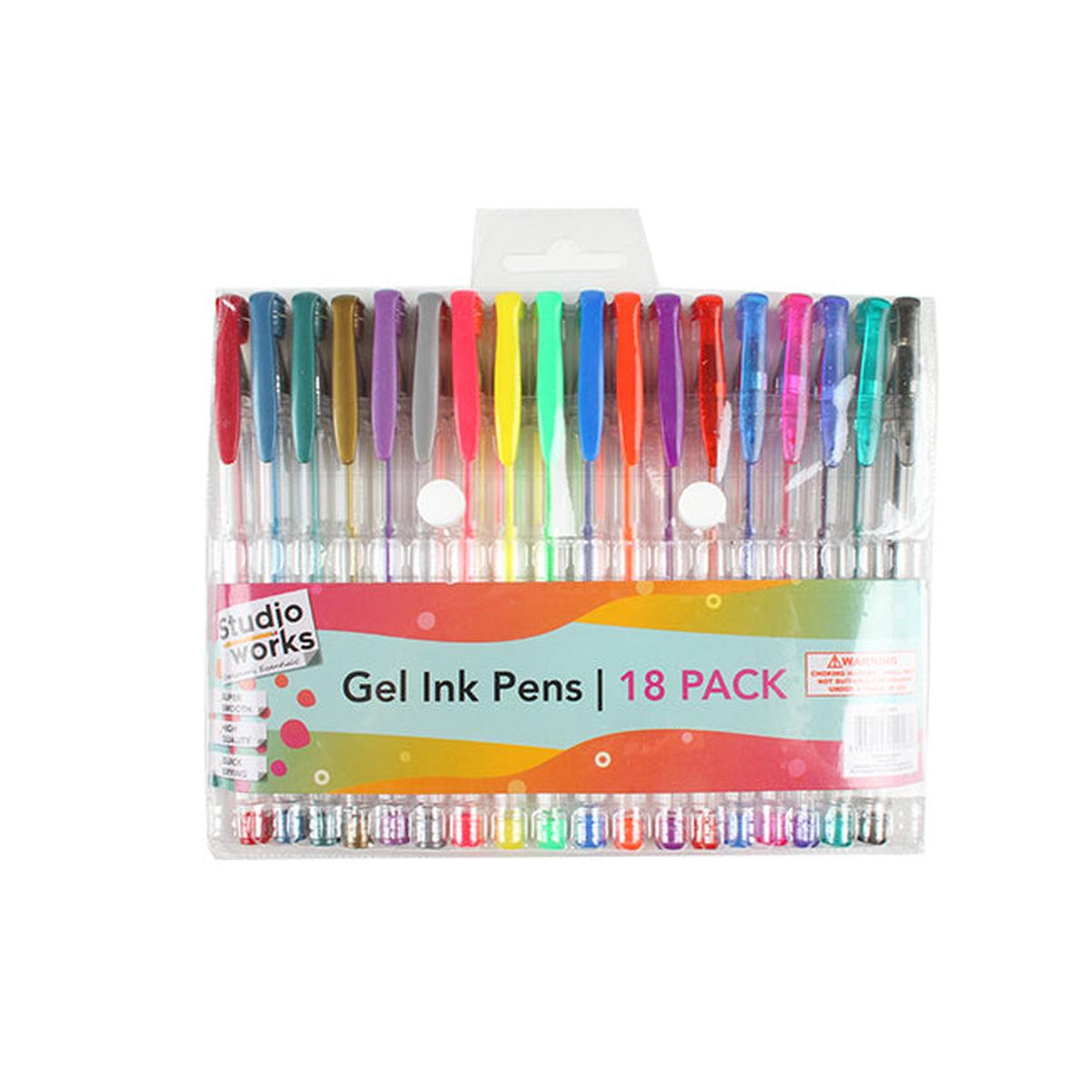 Studio Works Gel Ink Pens Assorted Colors 21.5x15.5x1.5cm (18-Piece)