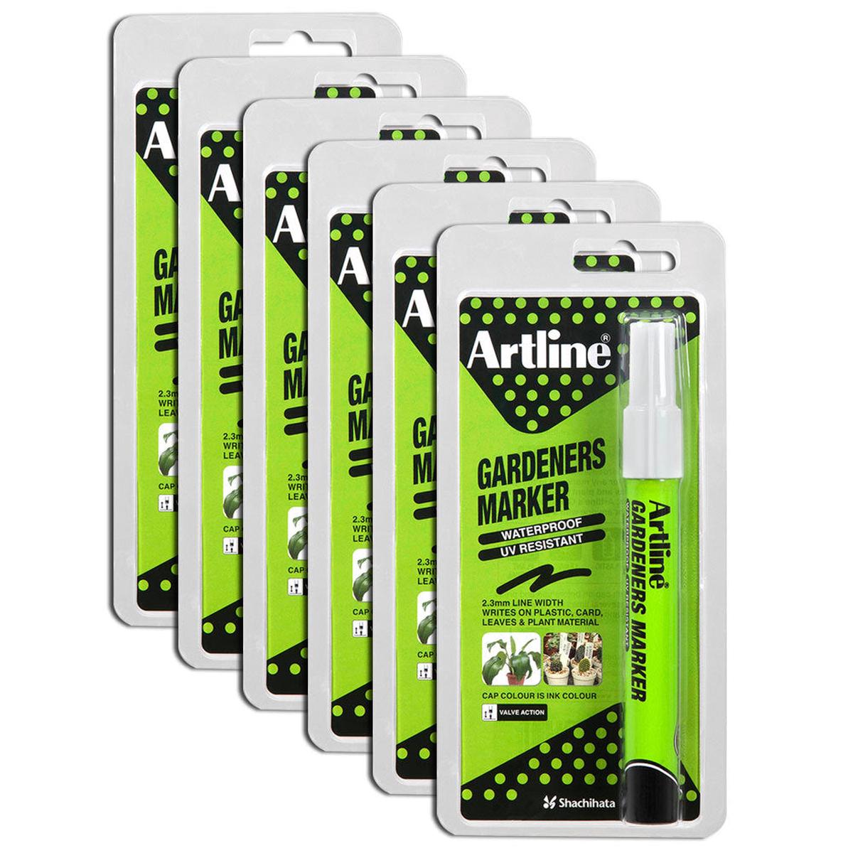 Artline Gardeners Permanent Marker Fade Resistant (White) [12 Pack]