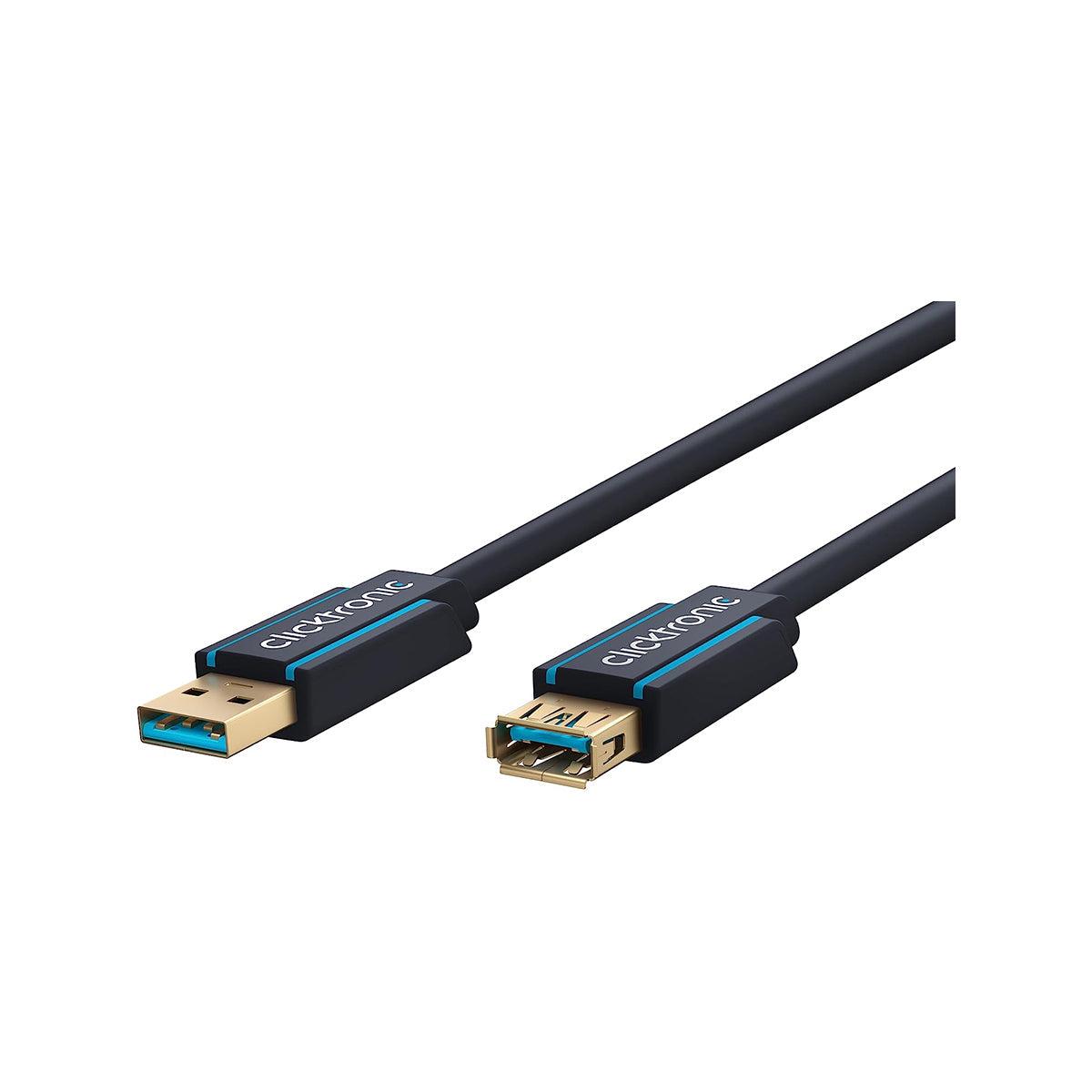 Clicktronic USB A Male to Female 3.0 Cable 1.8m (Black)
