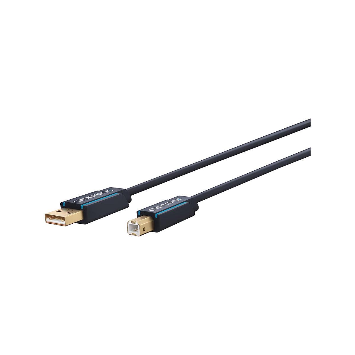 Clicktronic USB A to USB B Cable 2.0 1.8m (Black)