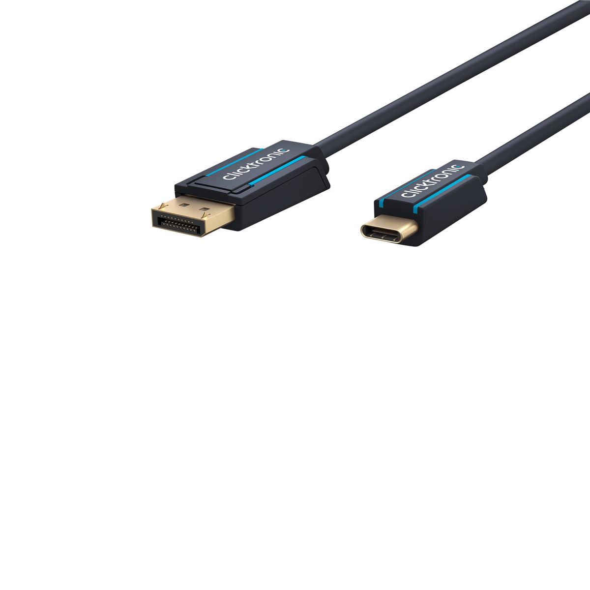 Clicktronic USB-C to DisplayPort Adapter 1m Cable (Black)