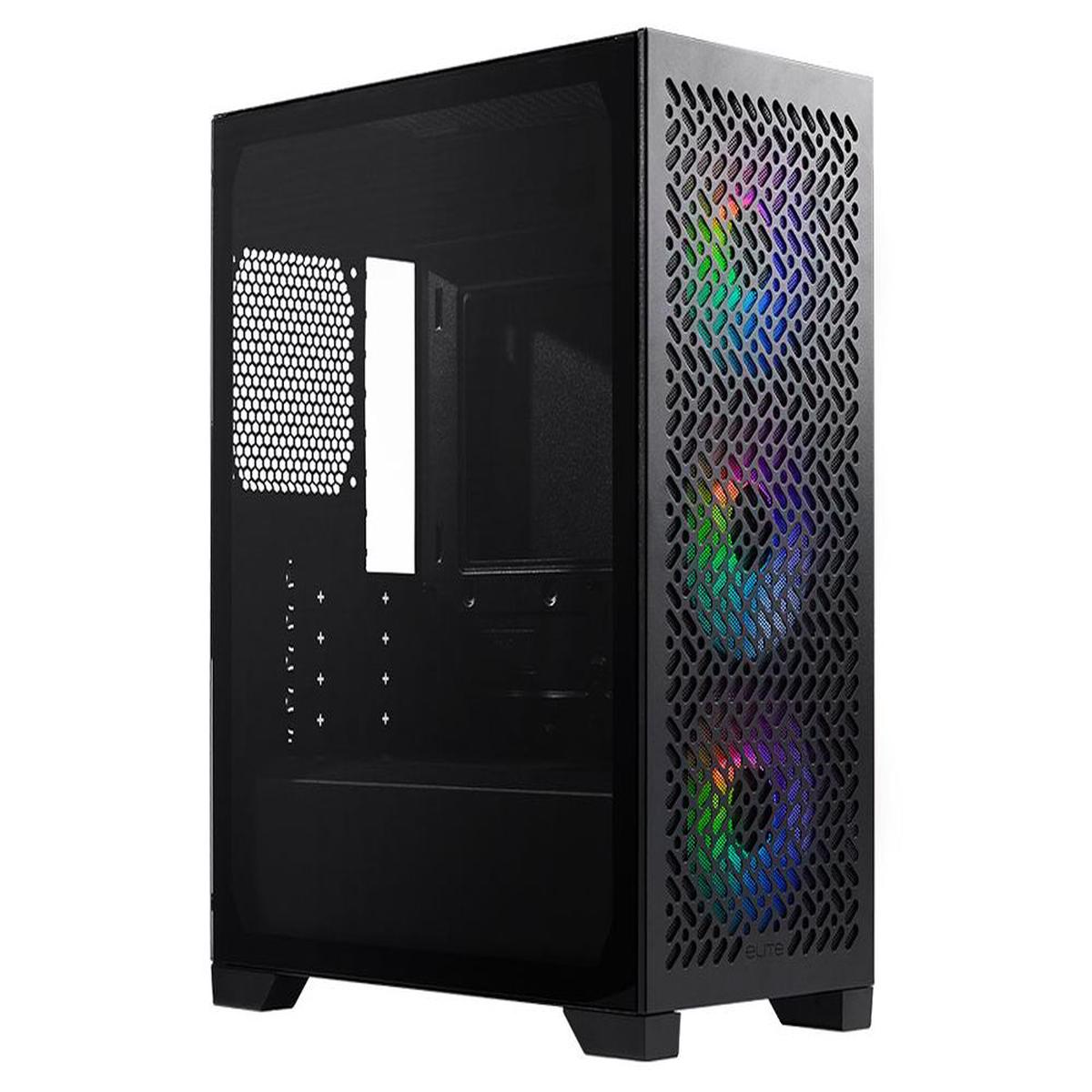 Cooler Master Elite 302 Tempered Glass Micro-ATX Case - Black