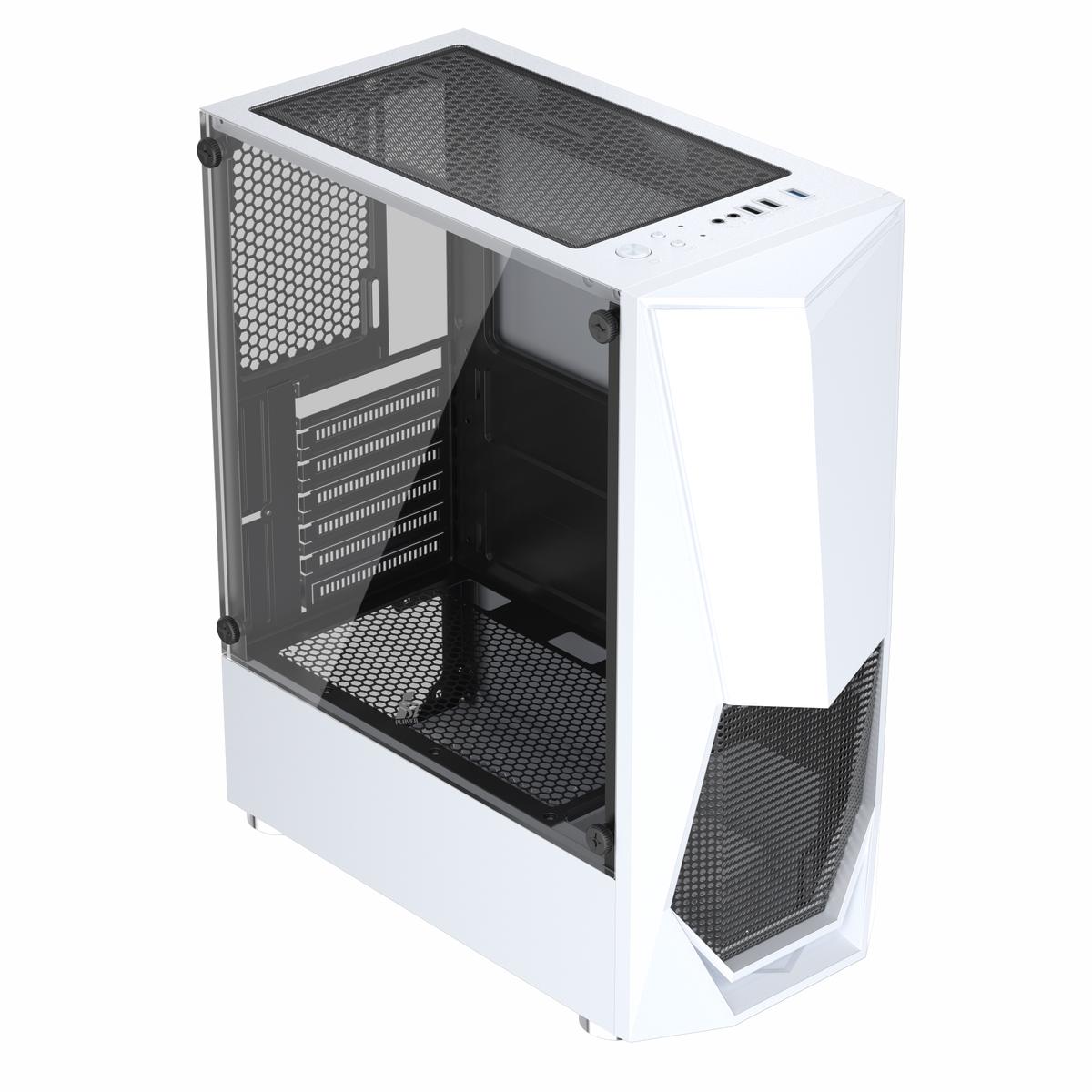 1st Player DK-3 ATX/Micro ATX Tempered Glass PC Computer Case (White)