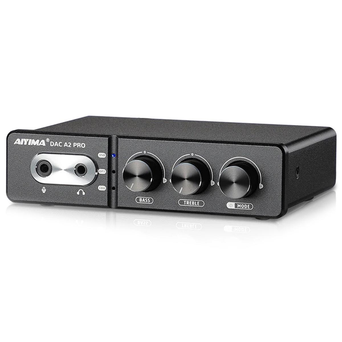 AIYIMA DAC A2 Pro DAC Headphone Amplifier with Bass Treble Controls