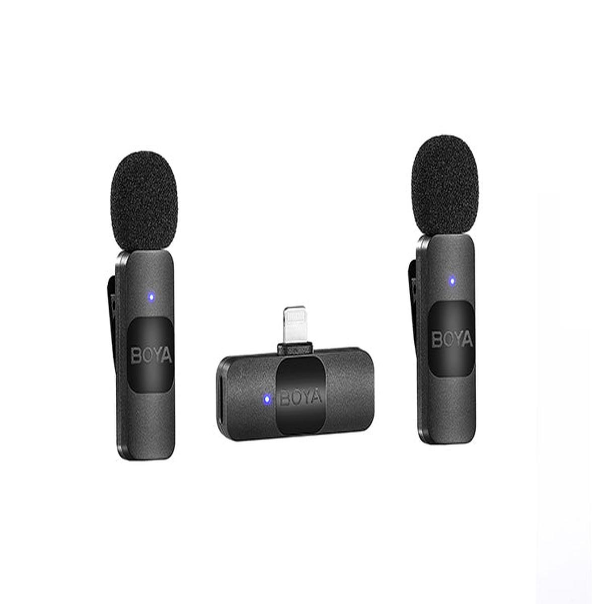 Boya BY-V2 Dual Wireless Lavalier Mic for iPhone iPad