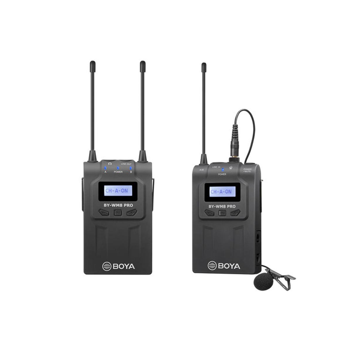 Boya BY-WM8 PRO-K1 UHF Dual Channel Wireless Lavalier Lapel Microphone