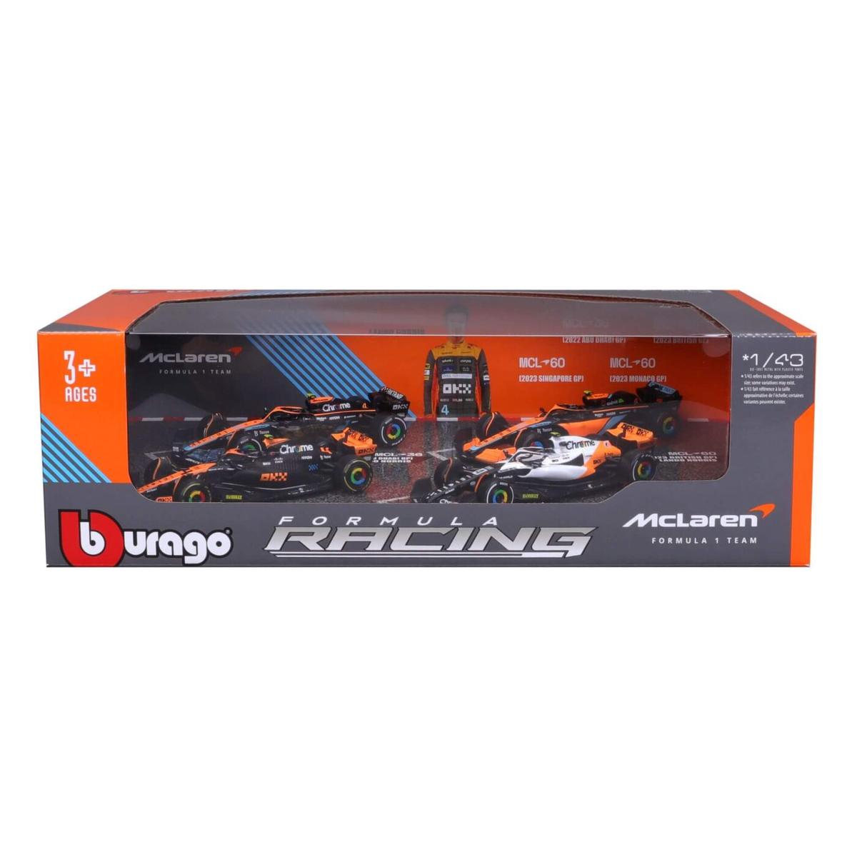 Bburago 1/43 McLaren F1 Norris Gift Set (4pcs)