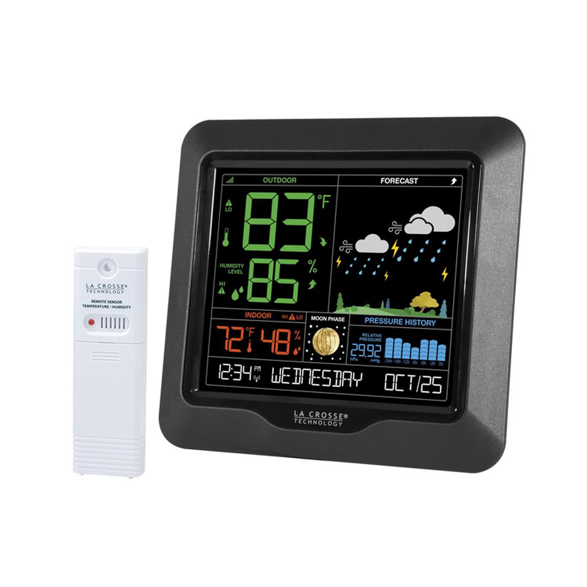 La Crosse Colour Weather Station with Temperature & Forecast S84107 (Black)