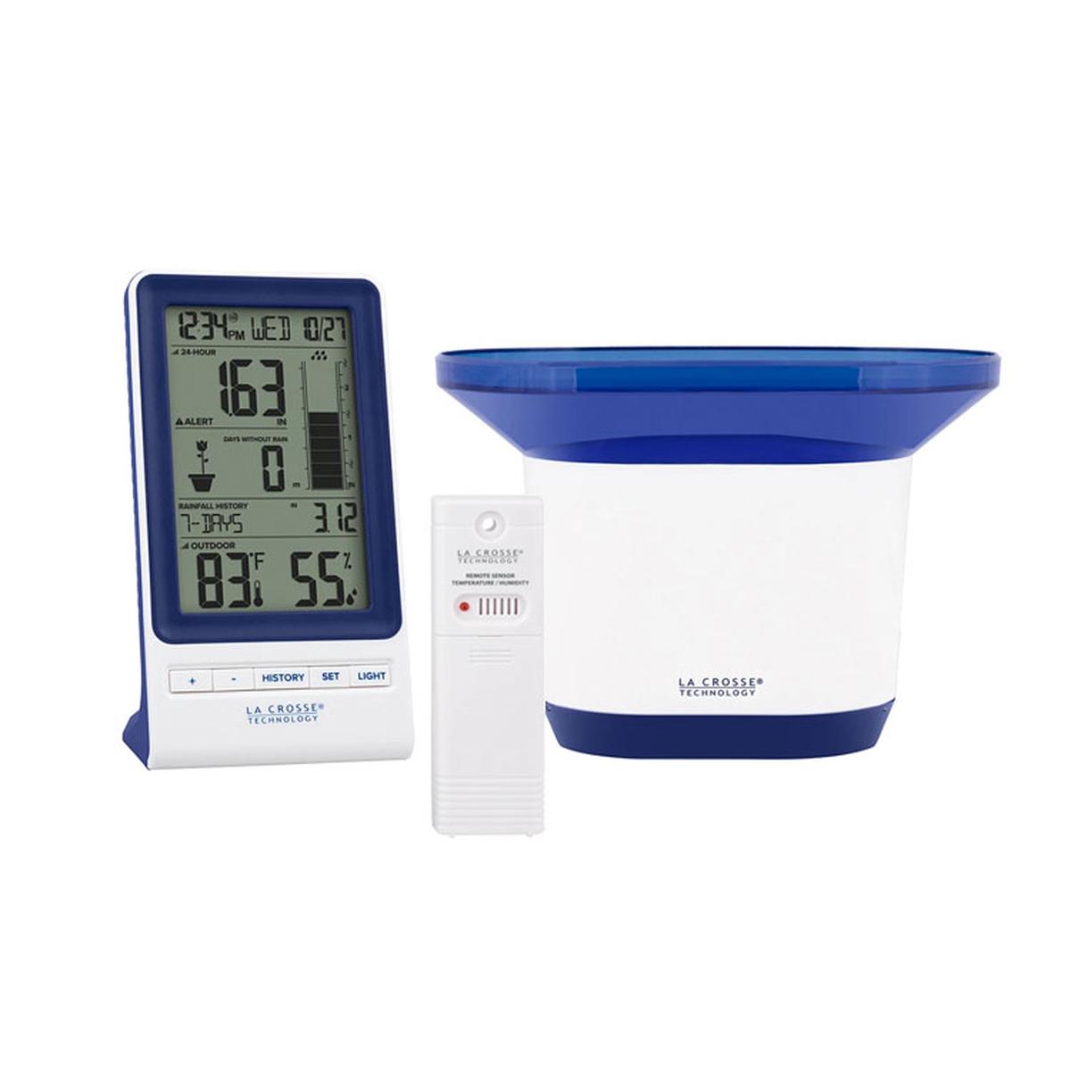 La Crosse Digital Rain Gauge with Temperature and Humidity 724-1415BL