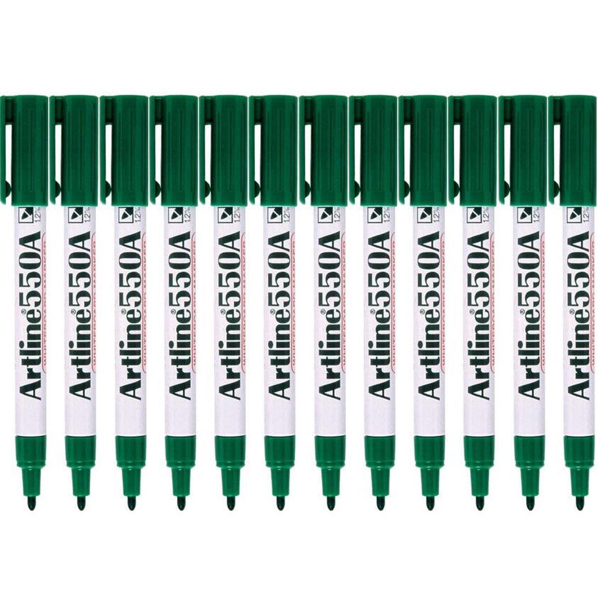 Artline 550A Whiteboard Marker 1.2 Bullet Box of 12 (Green)