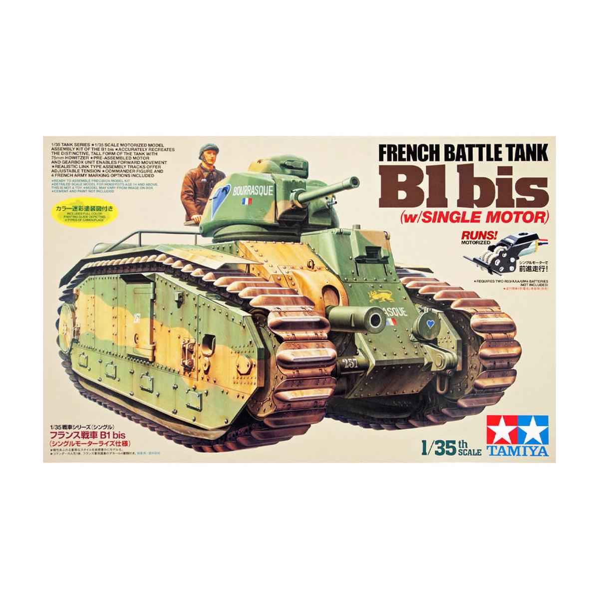 Tamiya 135 French Battle Tank B1 Bis with Single Motor