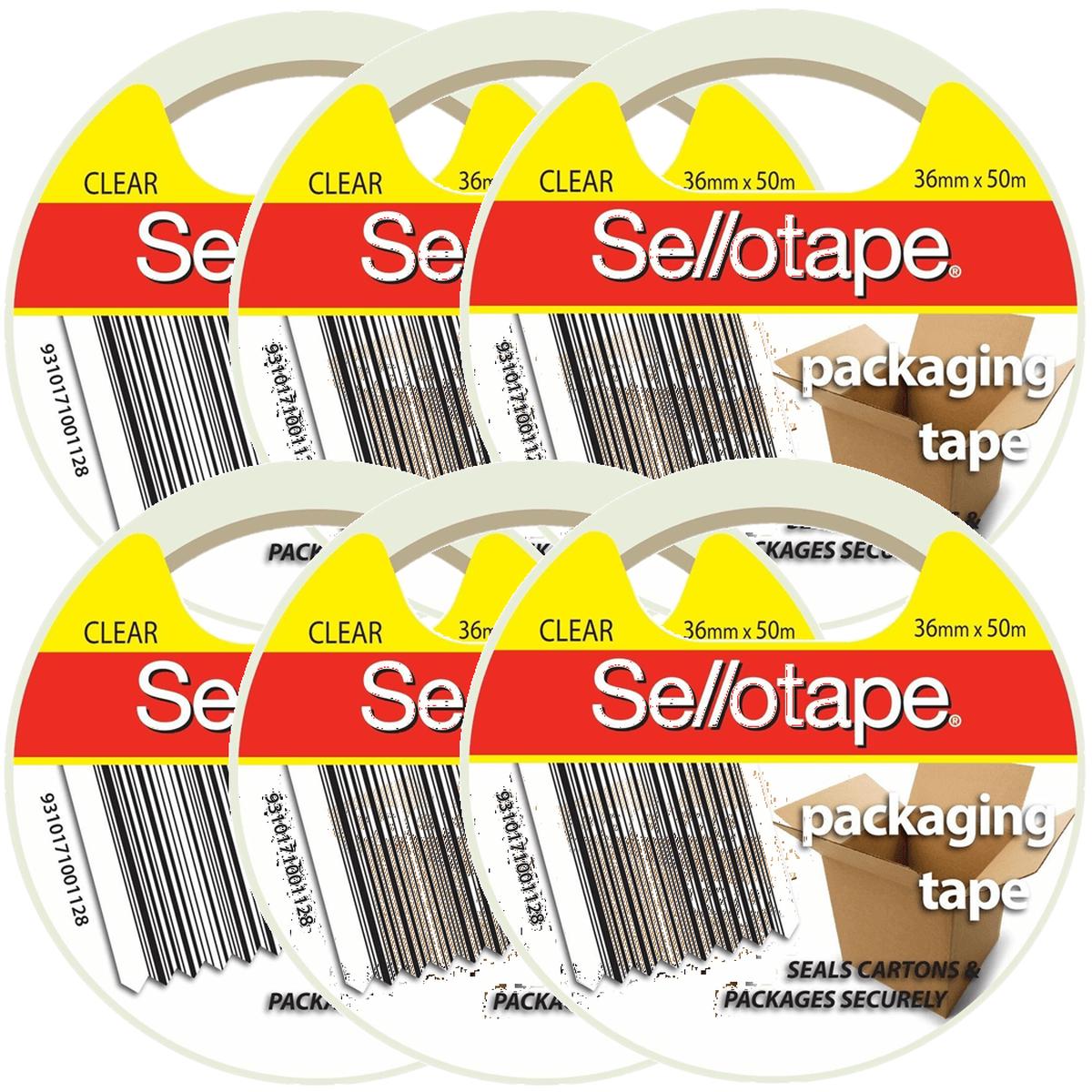 Sellotape 6 Rolls Packaging Tape Clear 24mmx50m