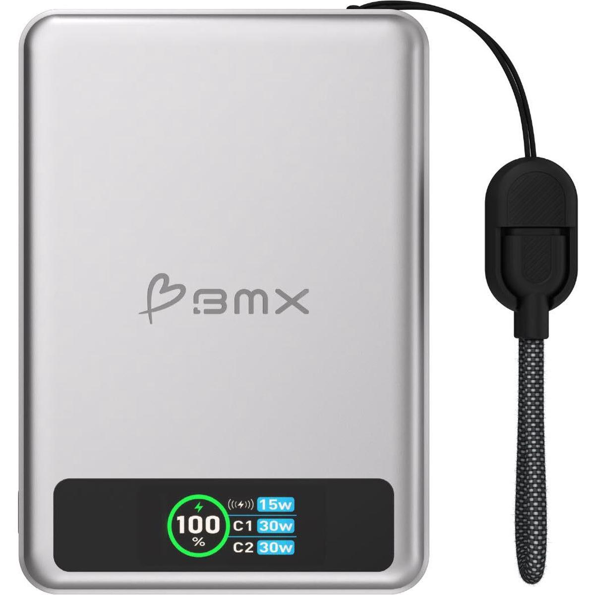 BMX SolidSafe 10K Solid-State Magnetic Power Bank (Silver)