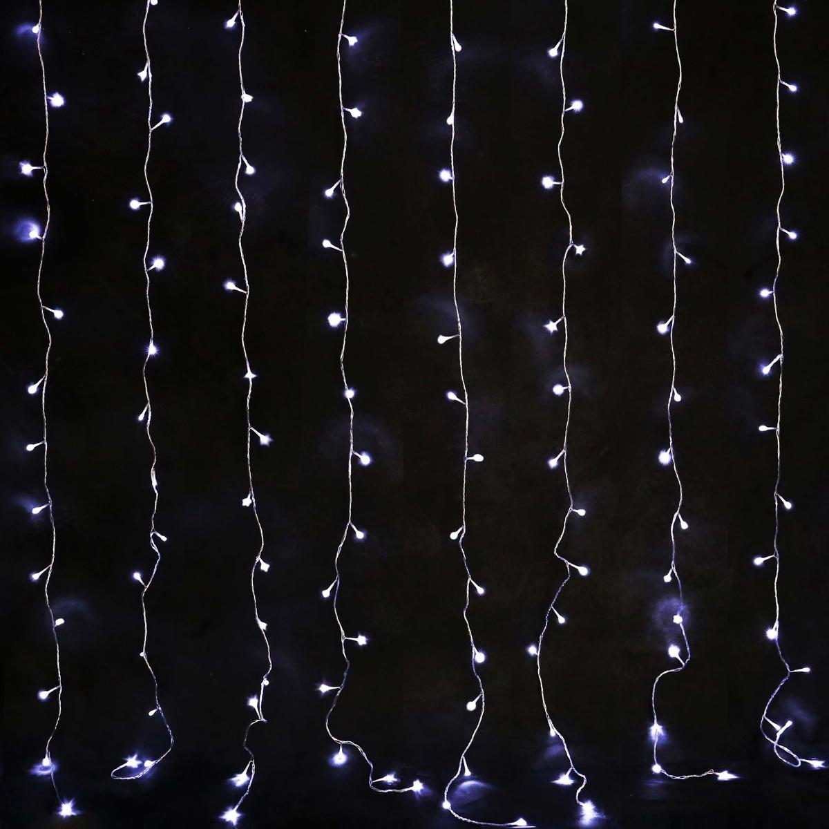 Lexi Lighting 160 LED Connectable Curtain Christmas Lights White
