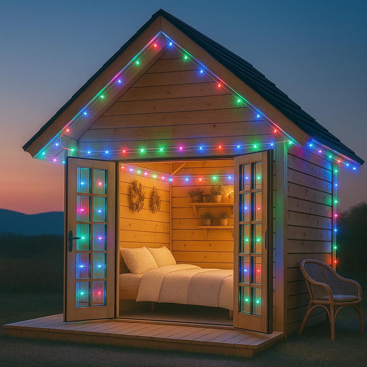 Lexi Lighting 200 LED Waterfall Effect Twister Christmas Lights Multicolour