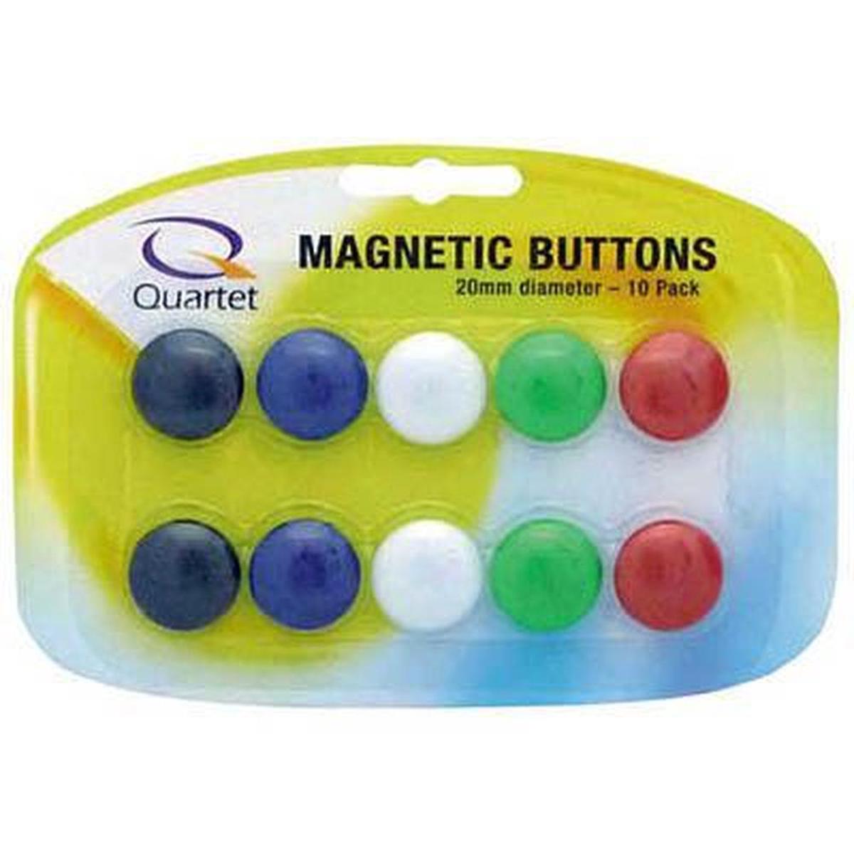 Quartet Magnetic Buttons 20mm Assorted Pack 10