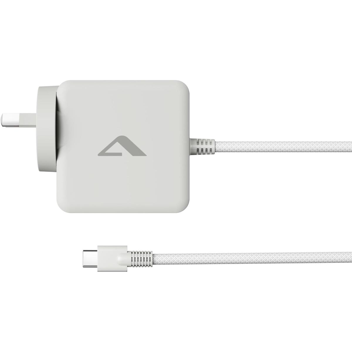 ALOGIC Rapid Power 65W Wall GaN Charger with Fixed USB-C Cable (White)