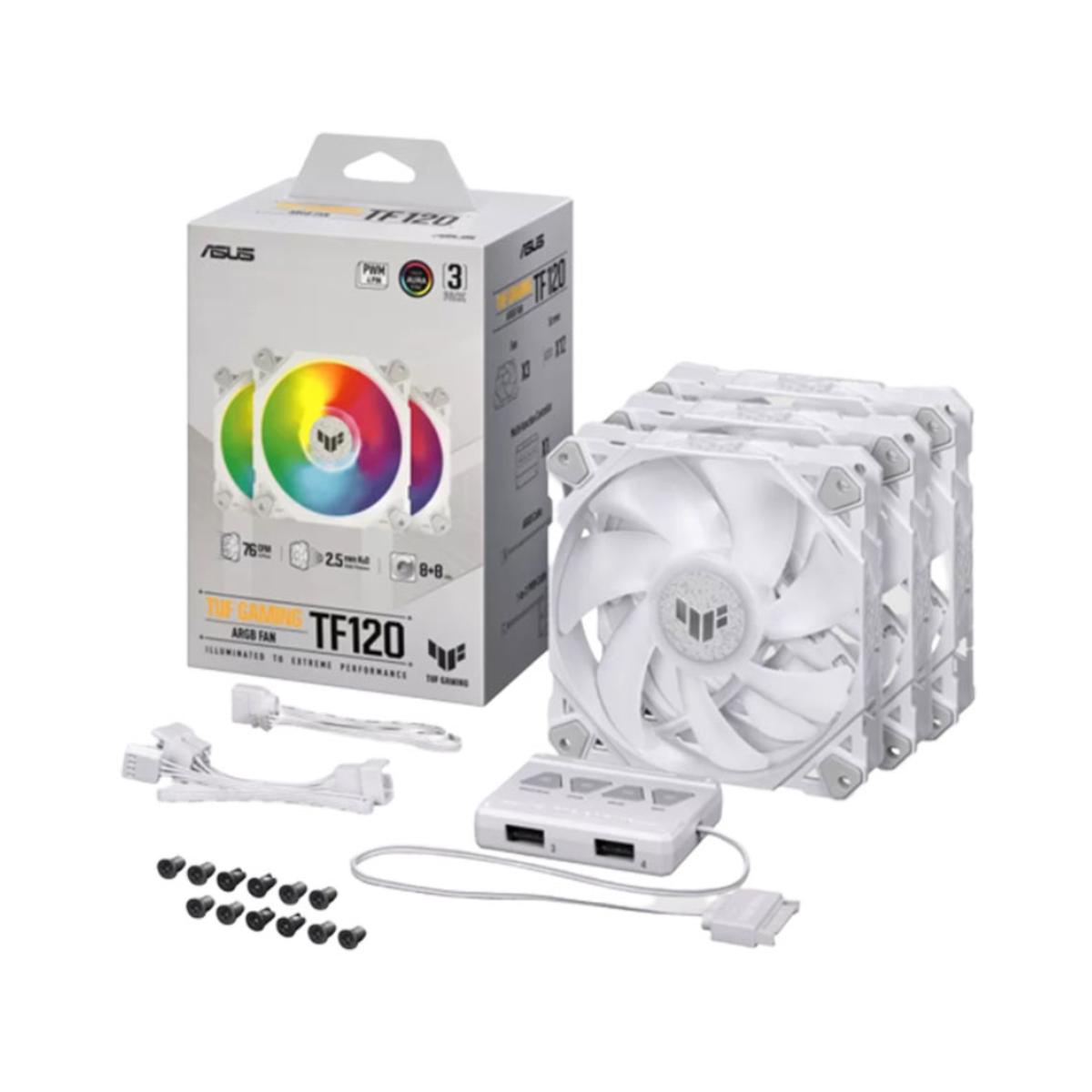Asus TUF Fan TF120 ARGB Triple Pack 120mm White