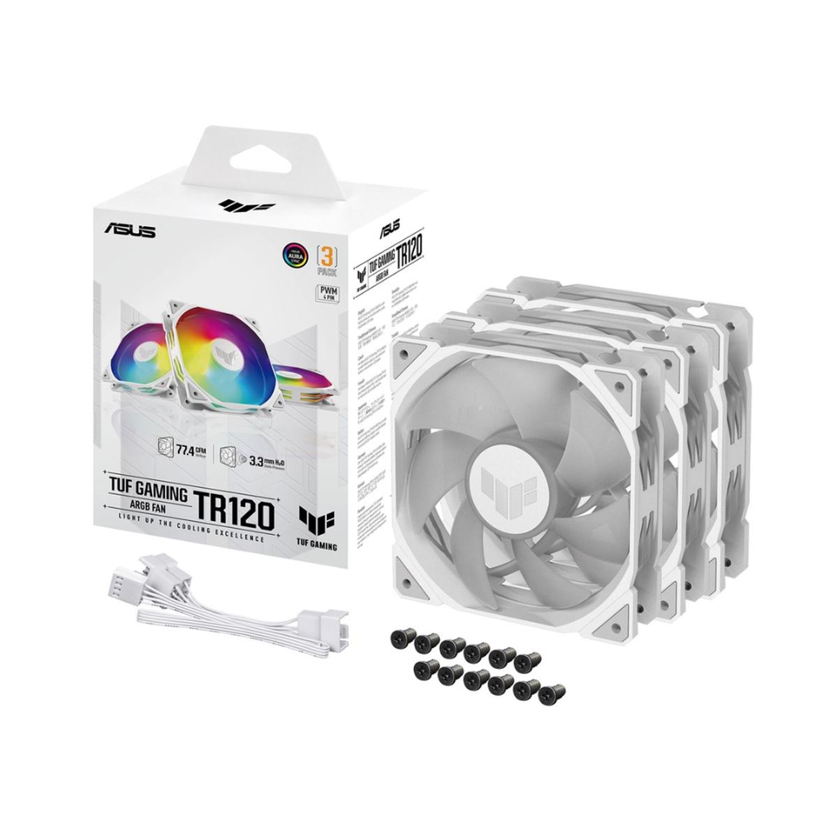Asus TUF Fan TR120 ARGB Triple Pack 120mm White