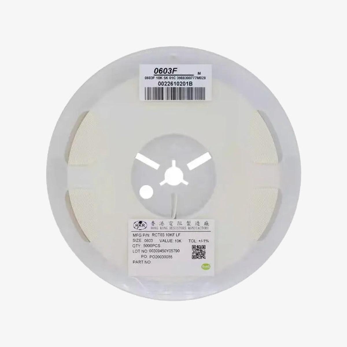 470 Ohm 1/10W Resistor Reel - 0603 SMD Package 5% Tolerance (5000 Resistors)