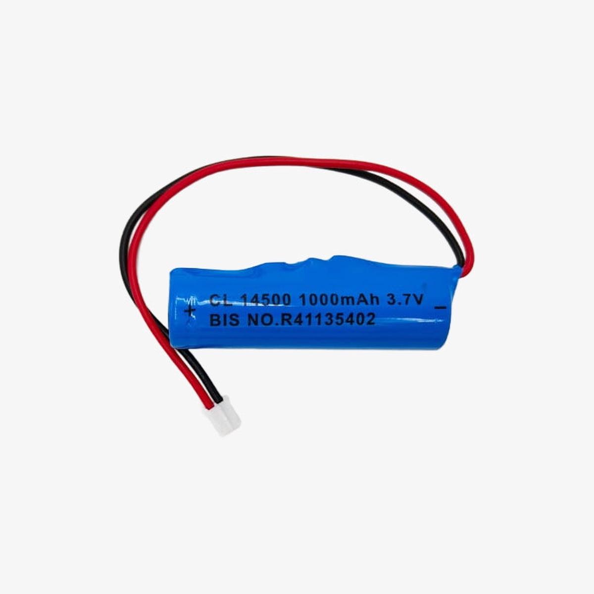 500mAh 3.7V 14500 Li-ion Battery with BMS and JST Connector