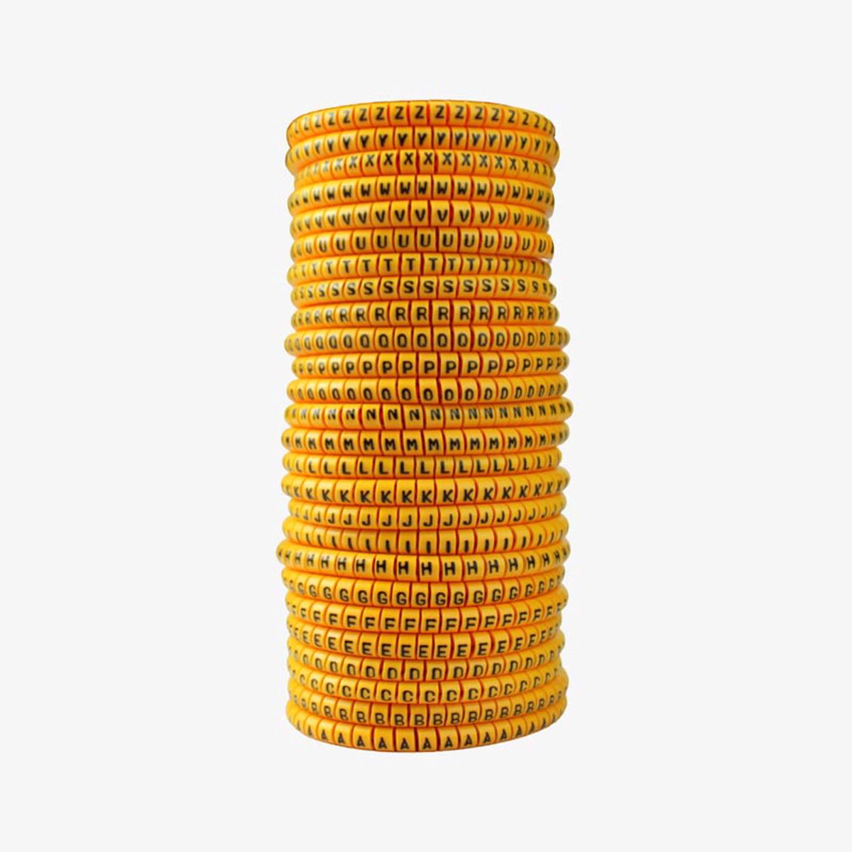 Cable Marker 4 sq mm PVC Ferrules Alphabets A-Z (each 100) - Self Locking