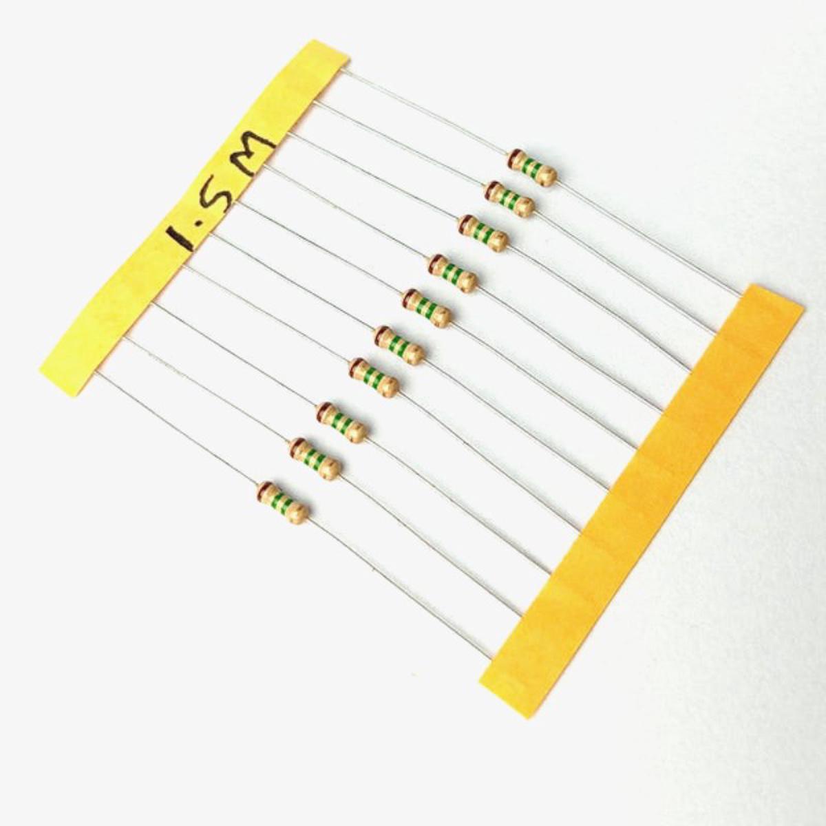 1.5M ohm, 1/4 Watt Resistor with 5% tolerance (Pack of 10)