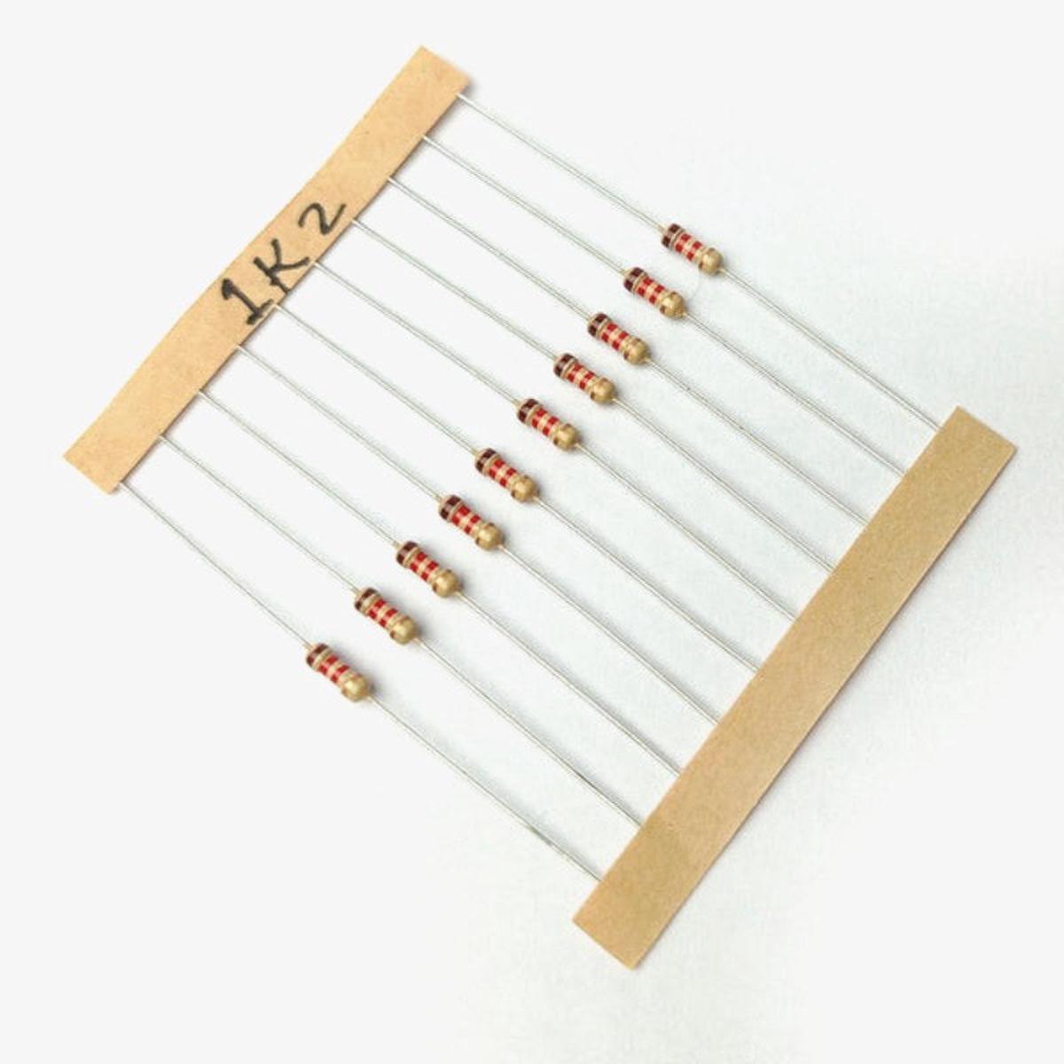 1.2K ohm, 1/4 Watt Resistor with 5% tolerance (Pack of 10)