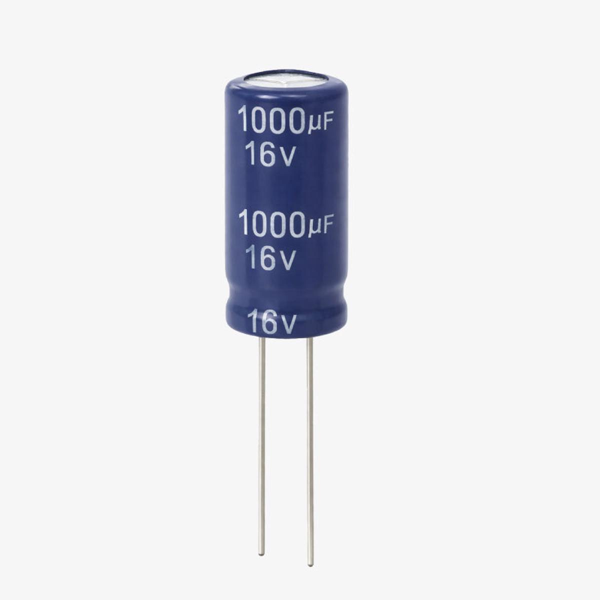 1000uF 16V Aluminum Radial Electrolytic Capacitor - Through Hole Package