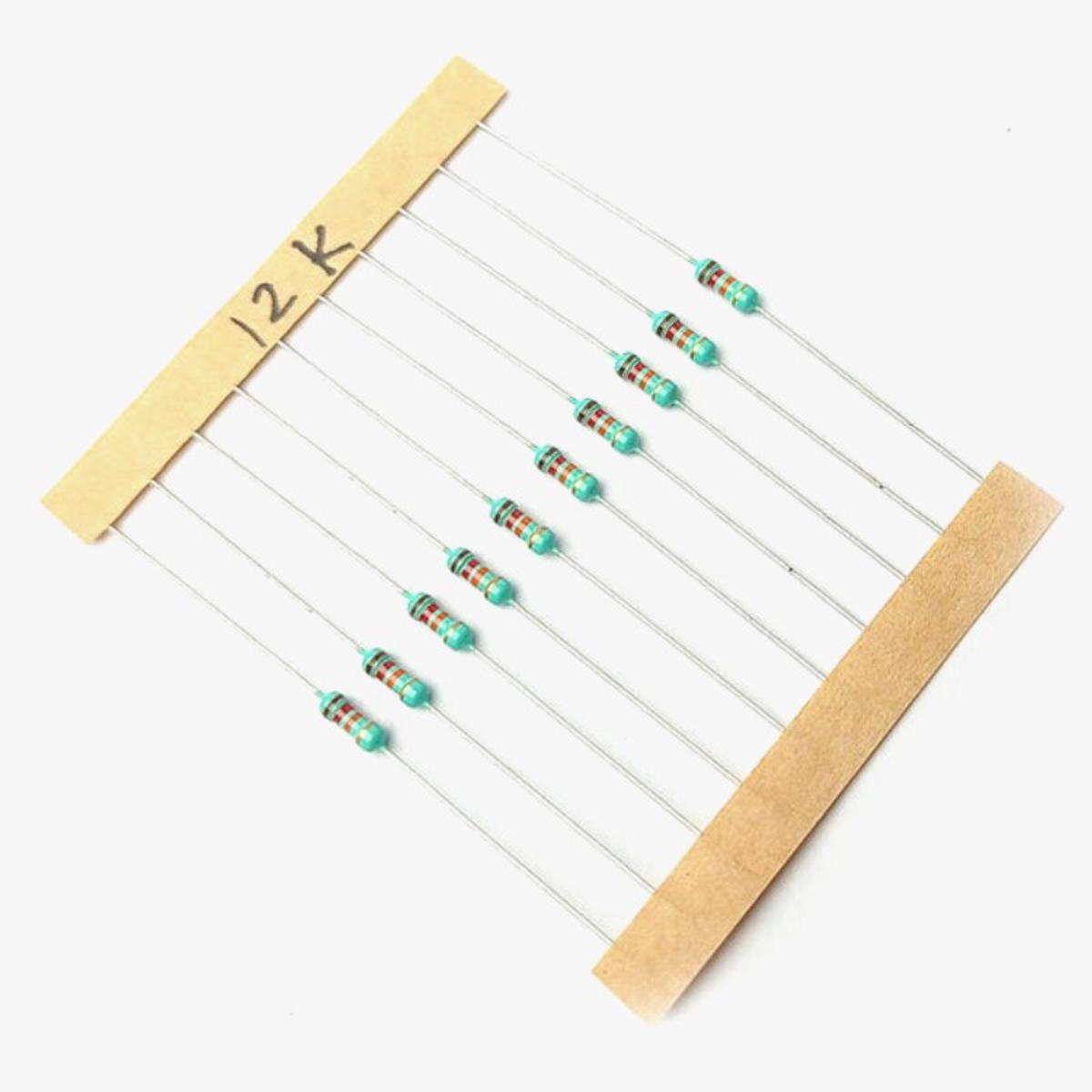 12K ohm, 1/4 Watt Resistor with 5% tolerance (Pack of 10)