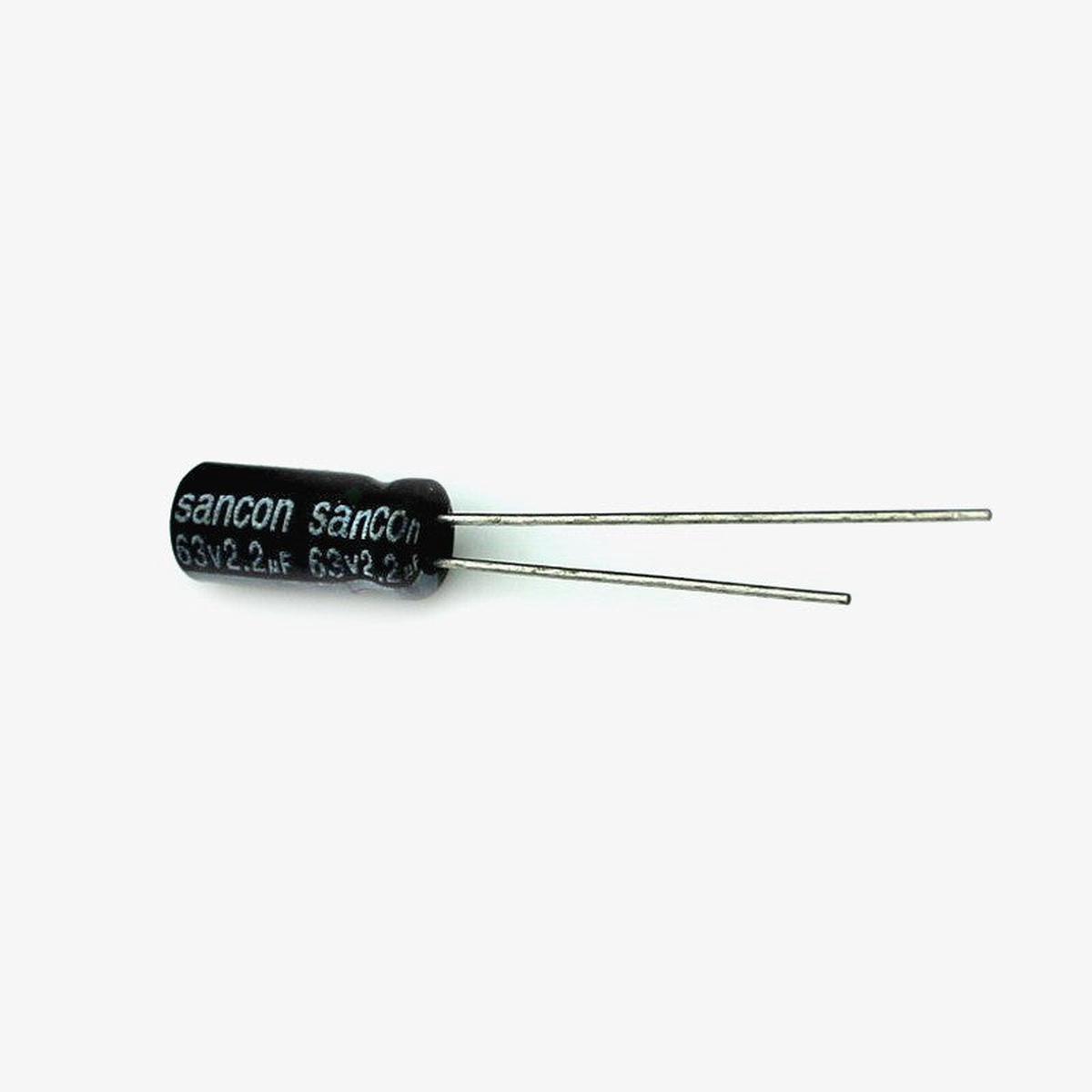 2.2uF 63V Radial Electrolytic Capacitor