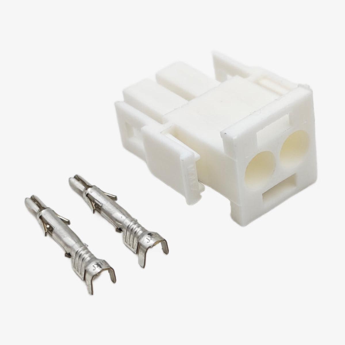 Molex 2.13mm Diameter MLX Power Crimp Housing Plug (2 Circuit) with MLX Male Crimp Terminal Set