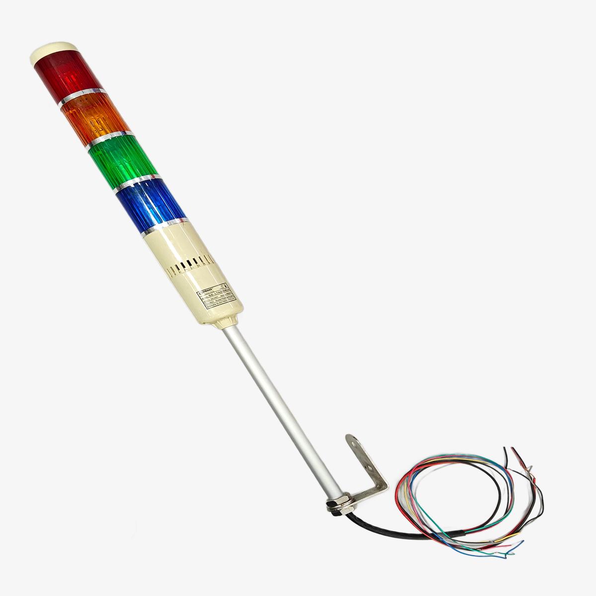 Signal Tower Light with Buzzer 4 Tier - Red, Yellow, Green and Blue LED, 24V/220V AC/DC