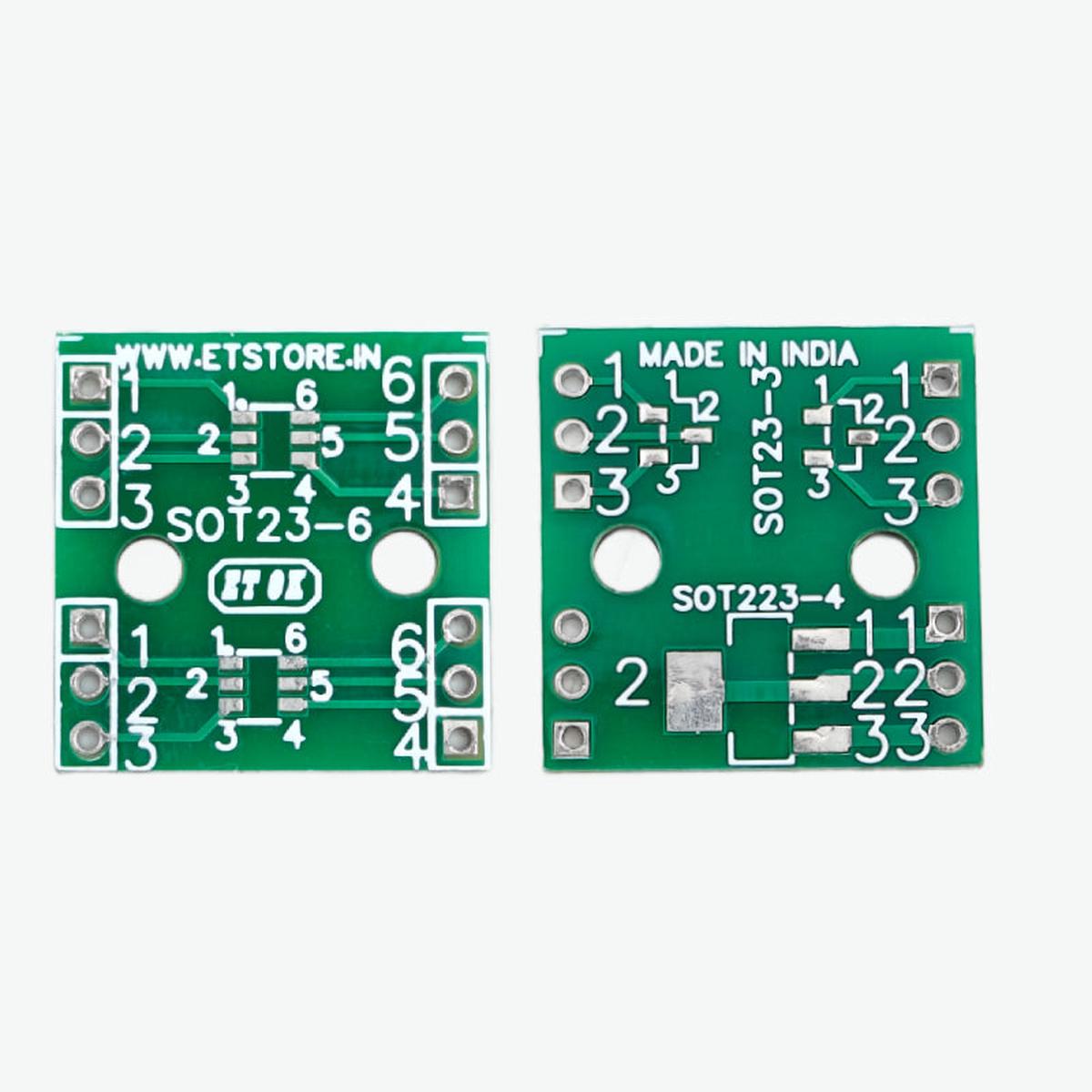 PCB for SOT23 / SOT23-6 / SOT23-3 / SOT223-4 Breakout Board