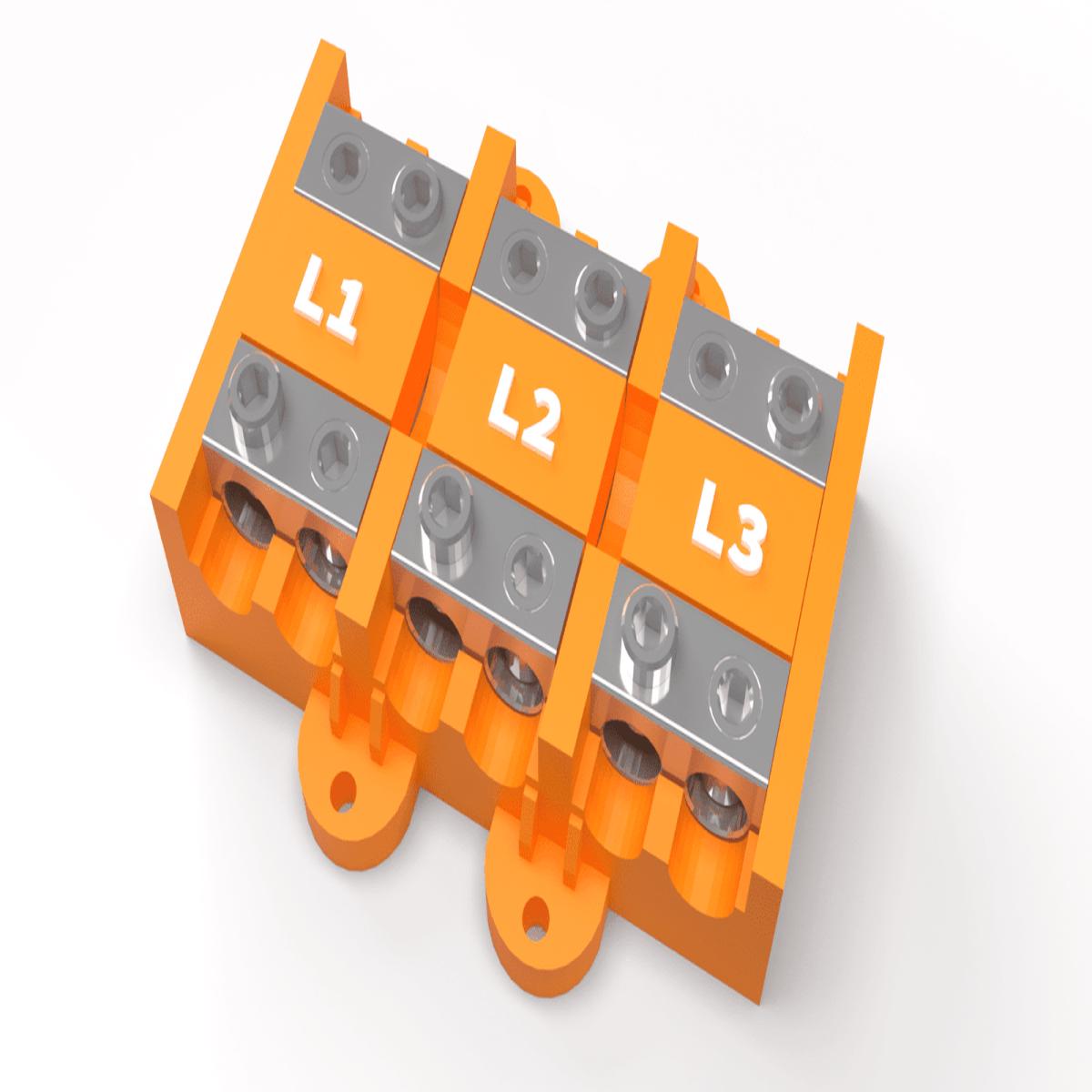 3 Pole 10 HP Power Distribution Block