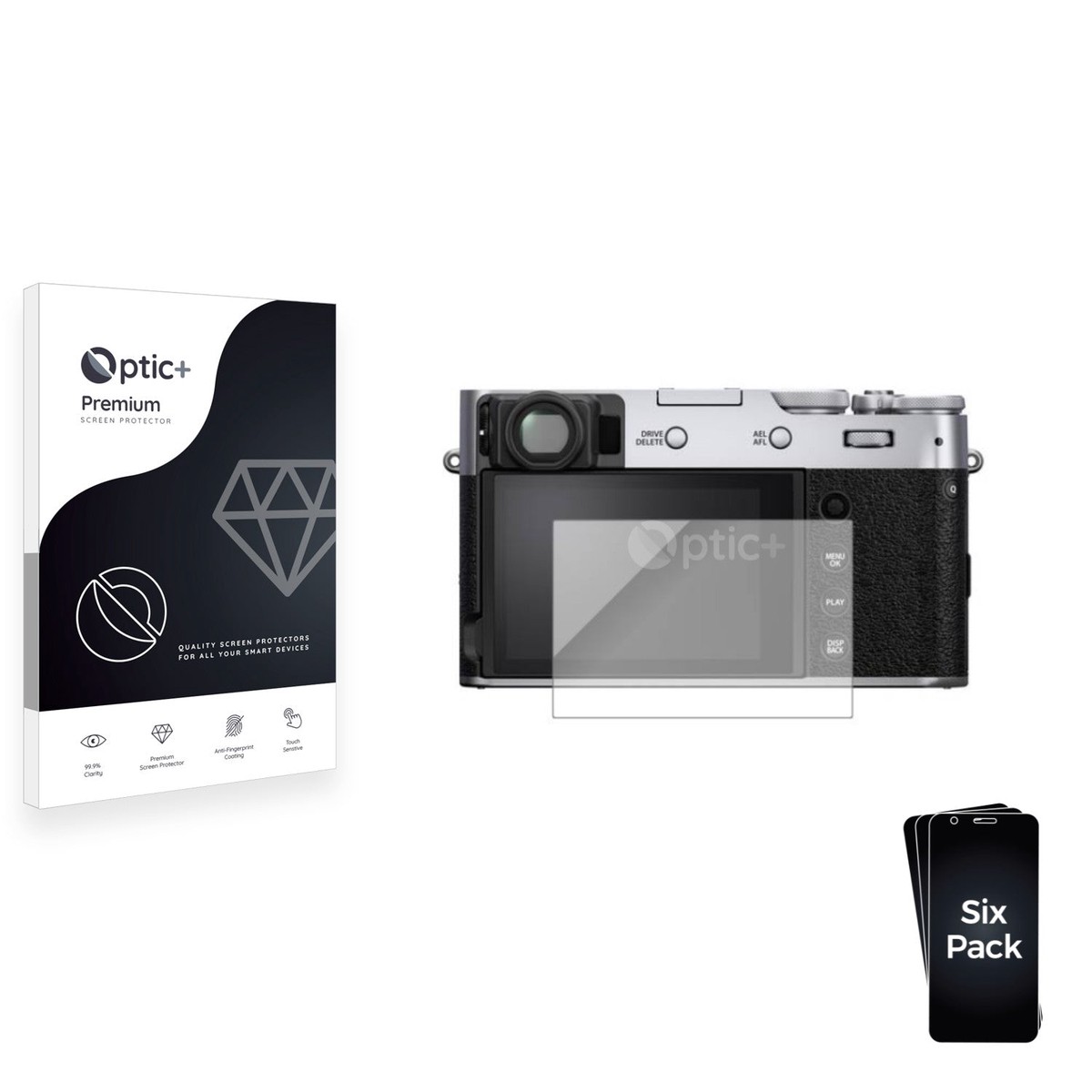6pk Optic Premium Film Screen Protectors for FujiFilm V