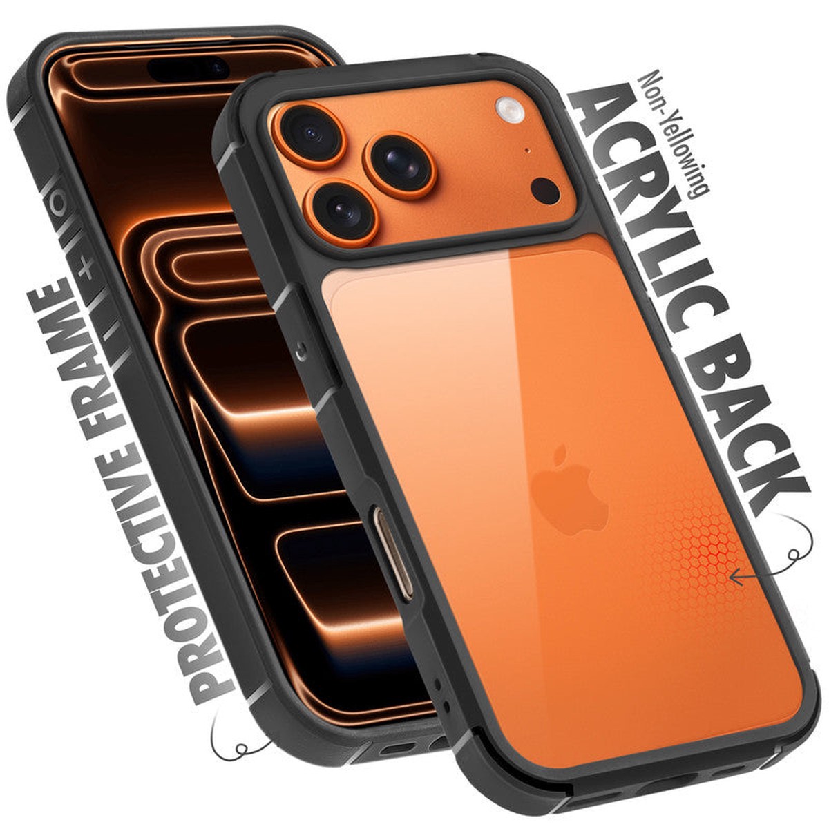 Silicone Border Transparent Back Cover for Apple iphone 17 Pro Max