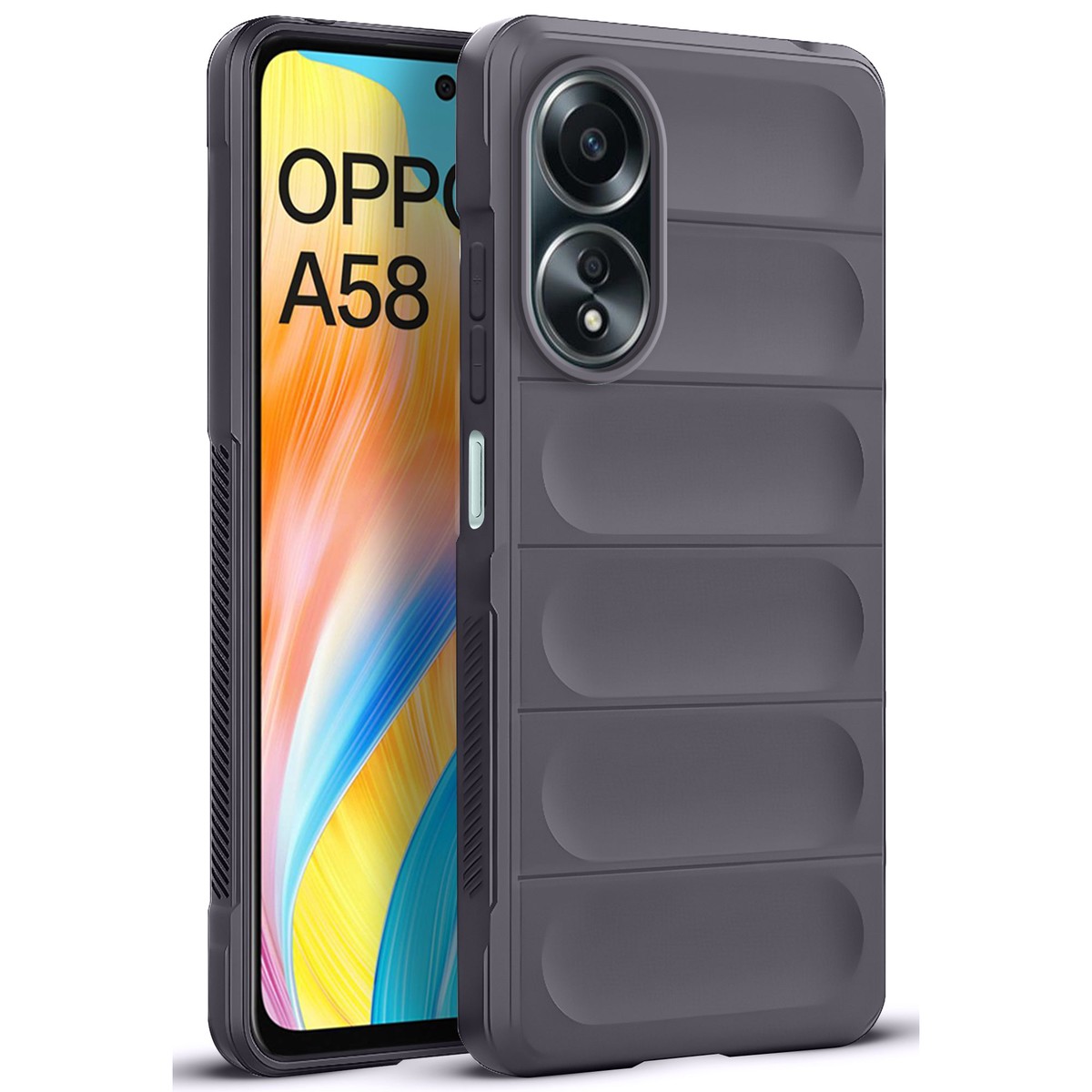 Soft Silicone Comfort Grip Back Cover Case For Oppo A58 4G