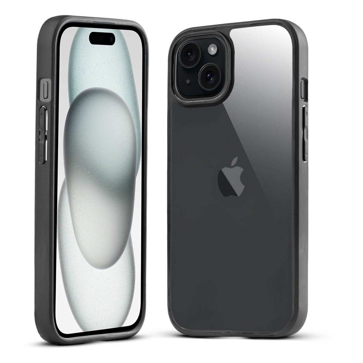 Silicone Border Transparent Back Cover for Apple iPhone 15 Plus