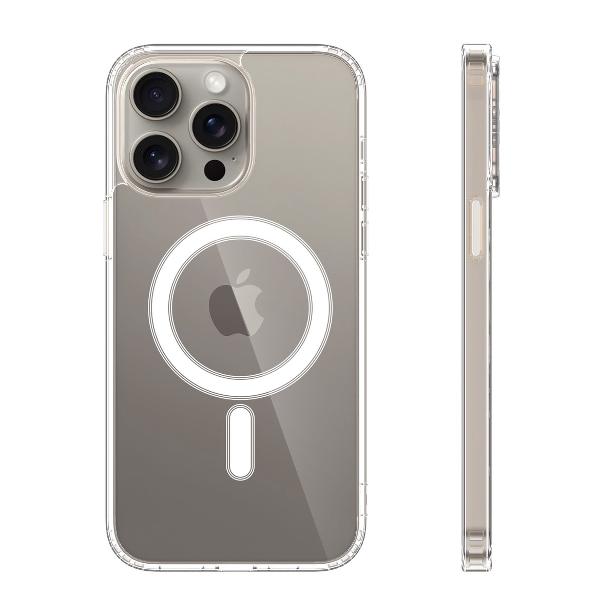 High Quality Wireless Charging Support Transparent Back Case for - Apple iPhone 15 Pro Max