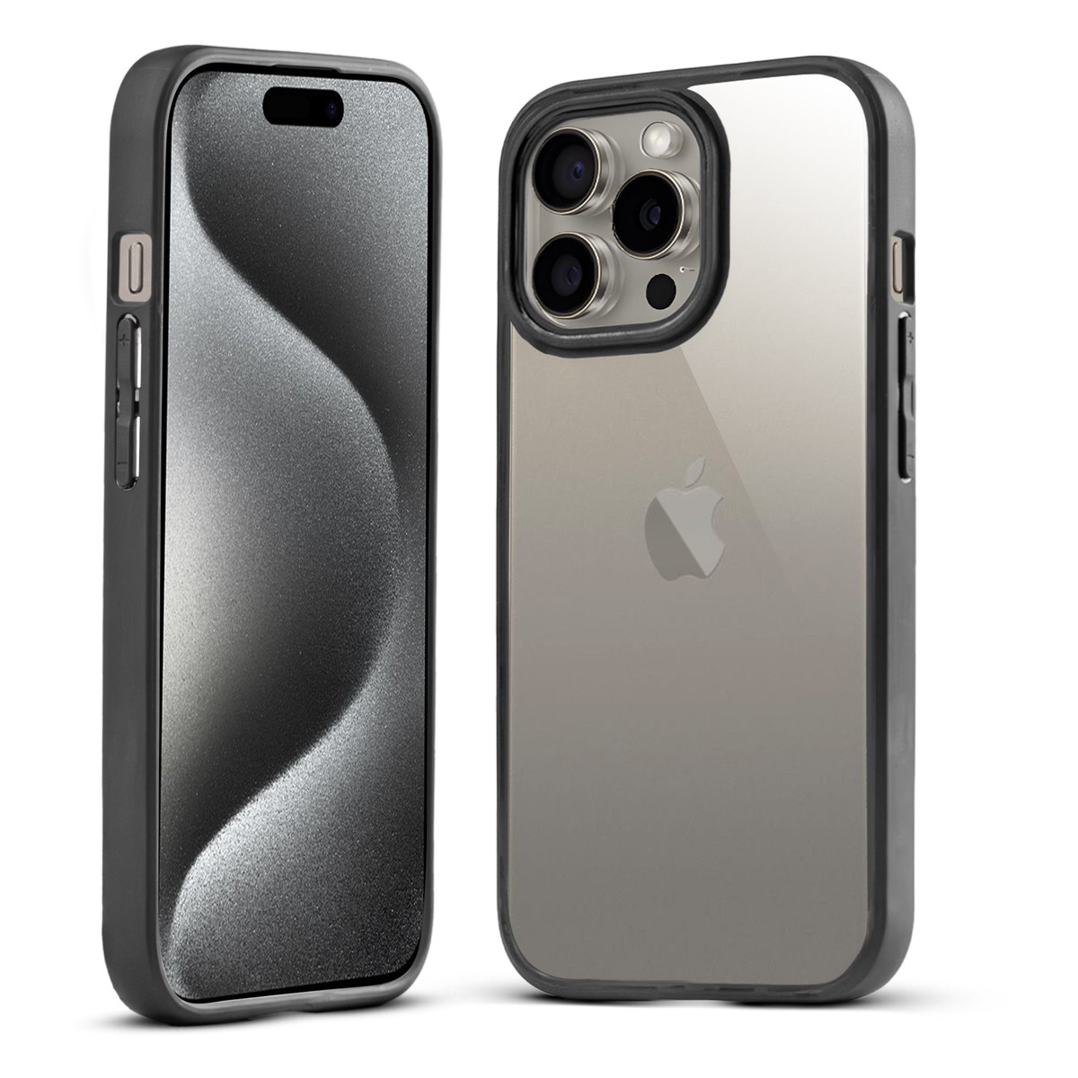 Silicone Border Transparent Back Cover for Apple iPhone 15 Pro