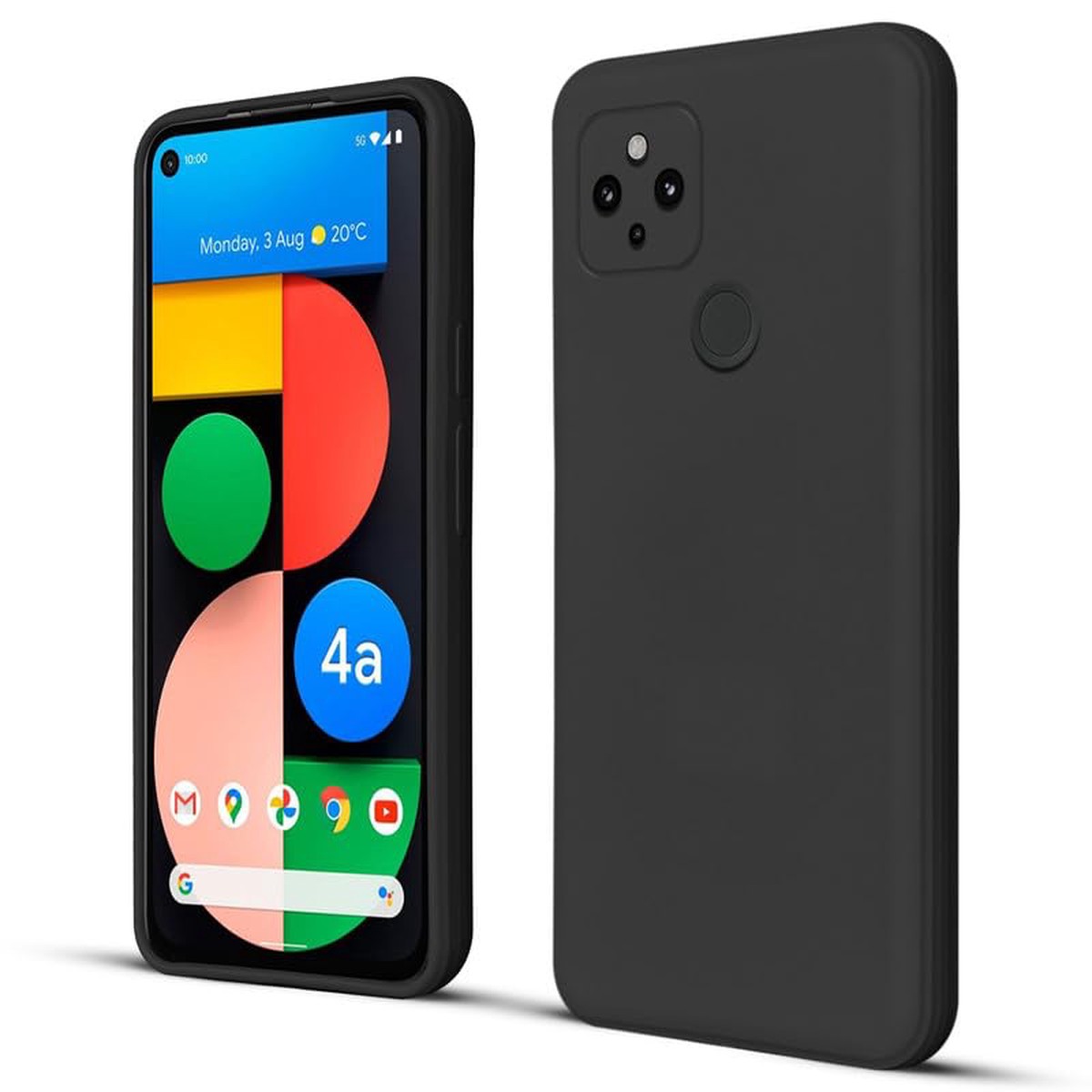 Silicon Back Case Cover for Google Pixel 4A 5G Camera Bumper Protection Back Cover (Black)