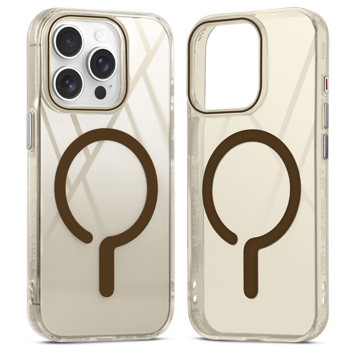 360 Airbag Protection Jelly Transparent Wireless Charging Support Compatible Back Case For Apple iPhone 15 Pro Max with Metal Finish Buttons