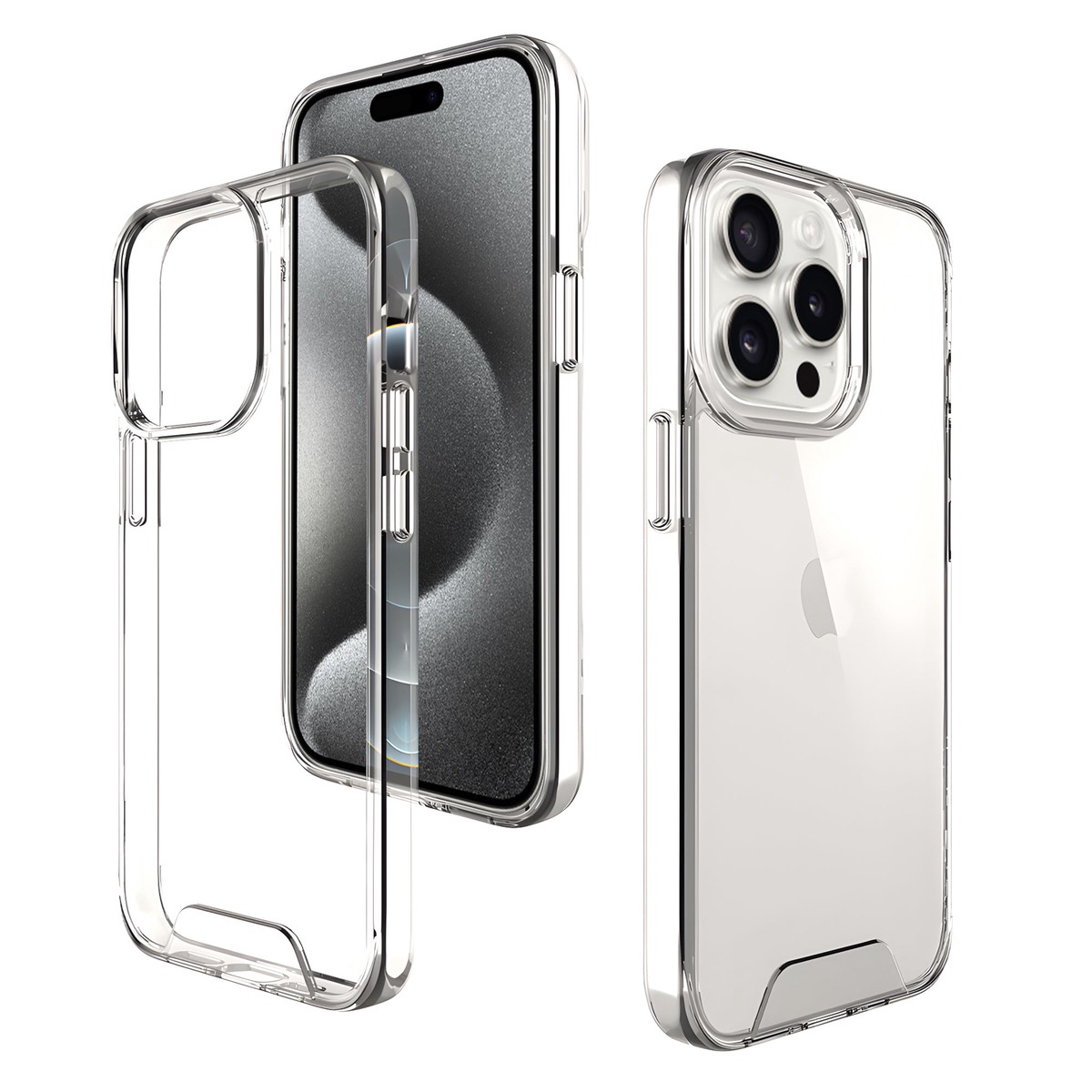 Crystal Clear Transparent Back Cover Case for Apple iPhone 15 Pro Max