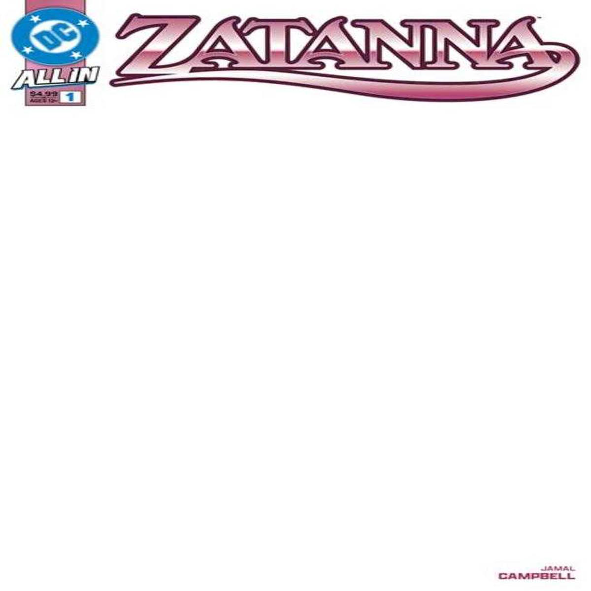 Zatanna 1 (Of 6) Cover E Blank Card Stock Variant Vol 3 (2025)